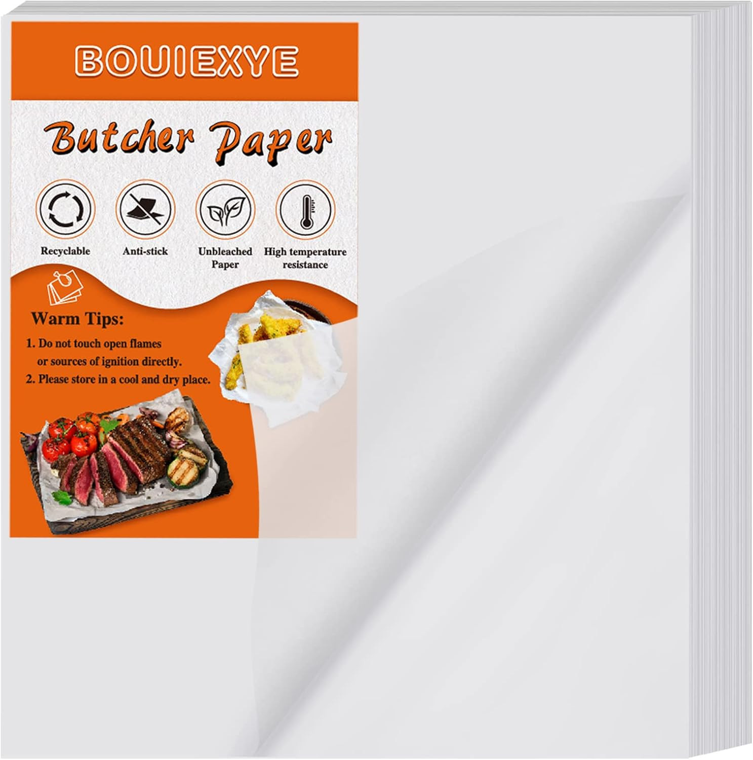 120 Pieces White Butcher Paper for Sublimation No Wax Precut Square 12 X 12 Inch