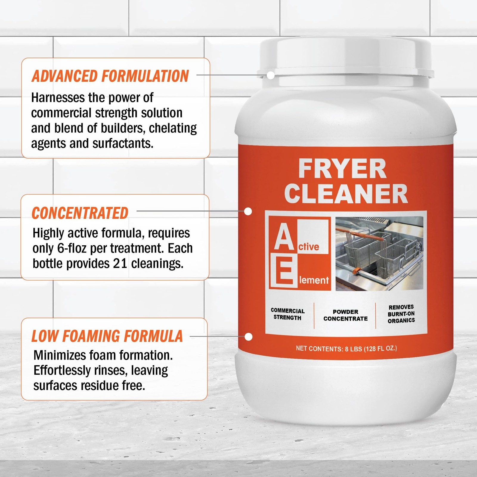 Fryer Boil Out – 8-lbs – Commercial Strength – Contains 16 Cleanings – Concen…