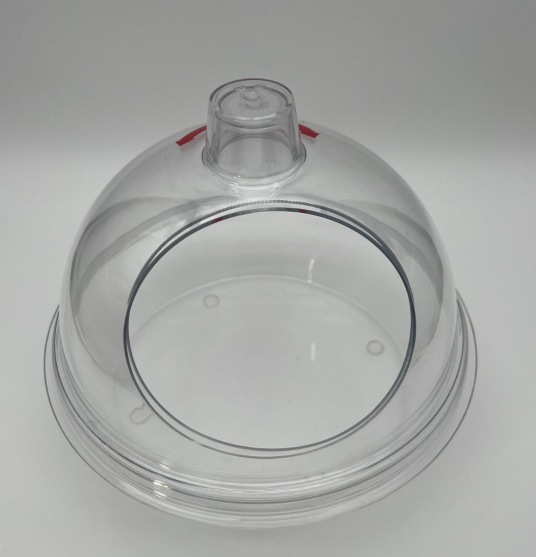 Clear Round Acrylic Turn-N-Serve Sample Dome Set – 10″D x 7″H