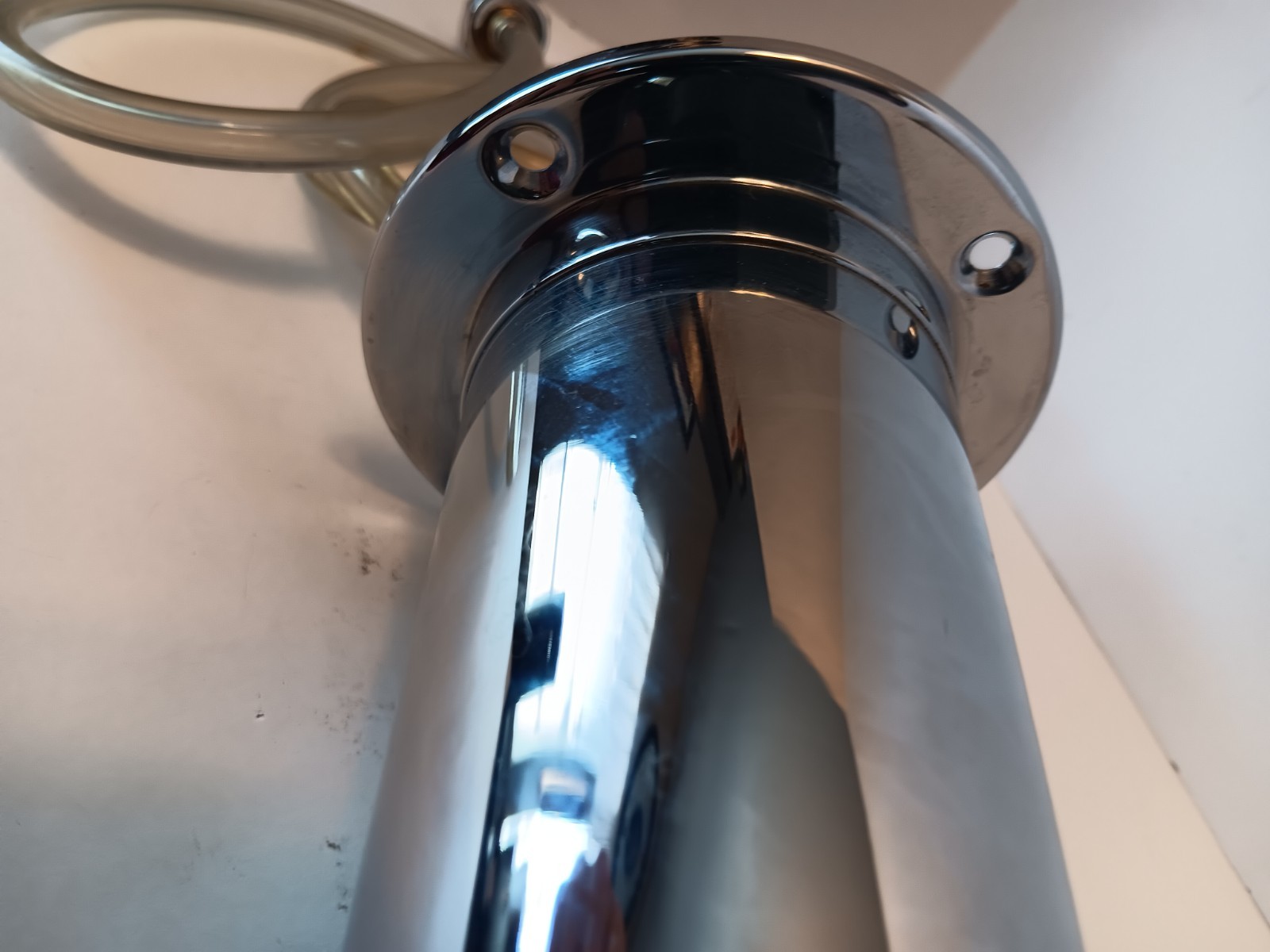 Polished Stainless Steel Beer Tap Tower 15″ tall 5″ diameter base with hose