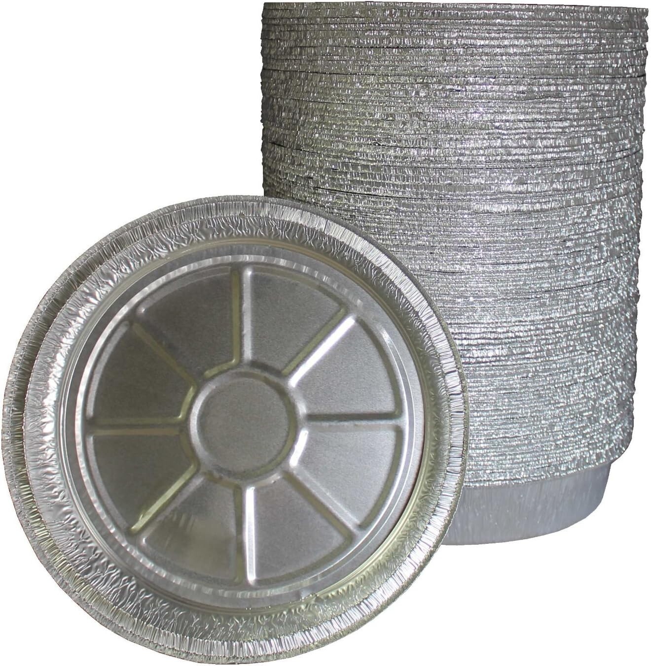 500 Pack – 7 inch Round Aluminum Foil Disposable Take-Out Pans (NO LIDS)