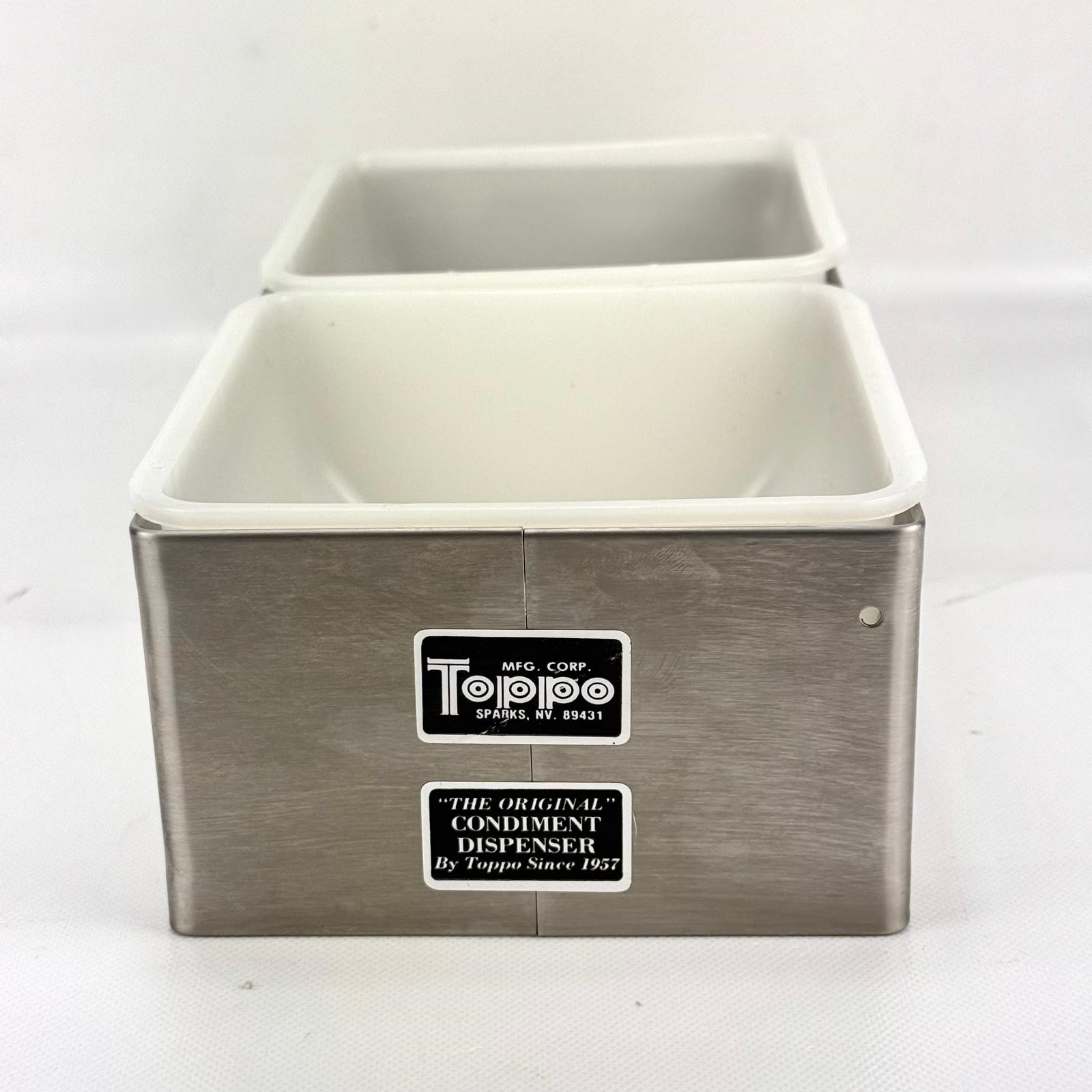 Carlisle Stainless Steel Condiment Server Bar Caddy Dispenser 2 Qt. Compartments