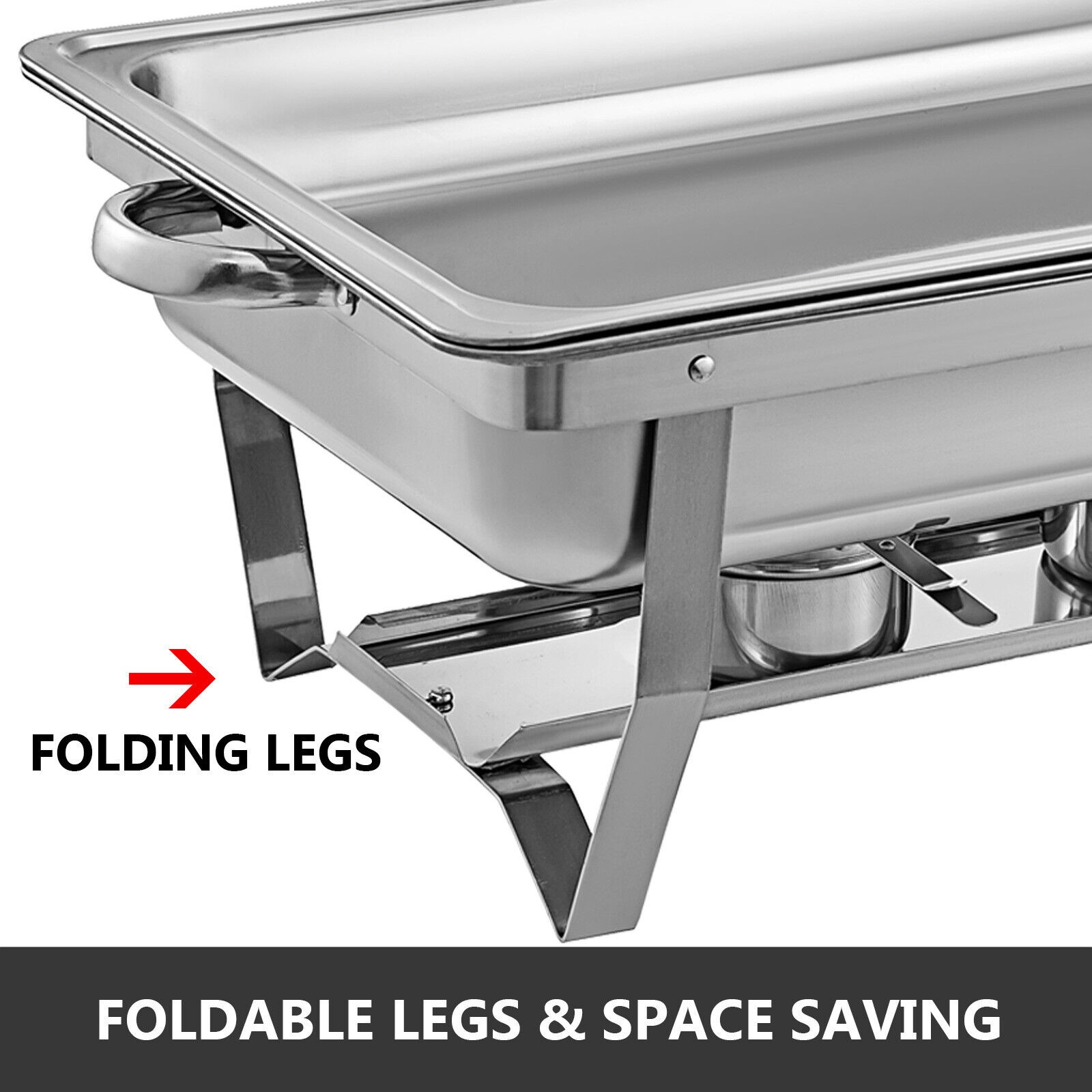 6 Pack Stainless Steel Chafer Chafing Dish Sets Catering Food Warmer 8 QT