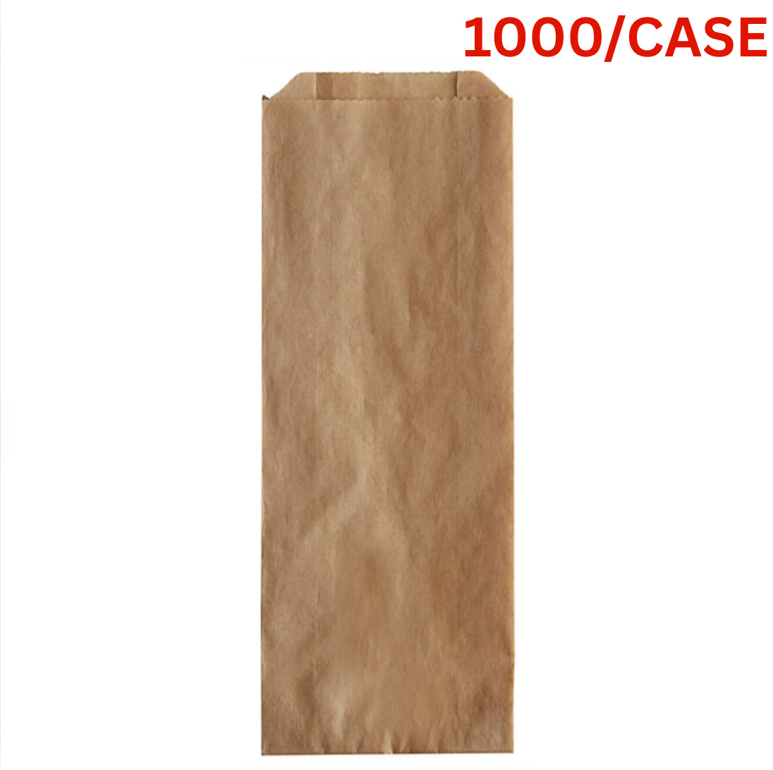 (1000 Pack) 3 1/2″ x 1 1/2″ x 9″ Kraft Plain Paper Concession Food Hot Dog Bag
