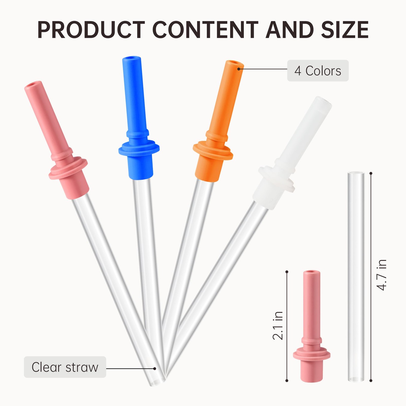 Replacement Straws and Bite Value Compatible with Infantino – My 8 PCS, White