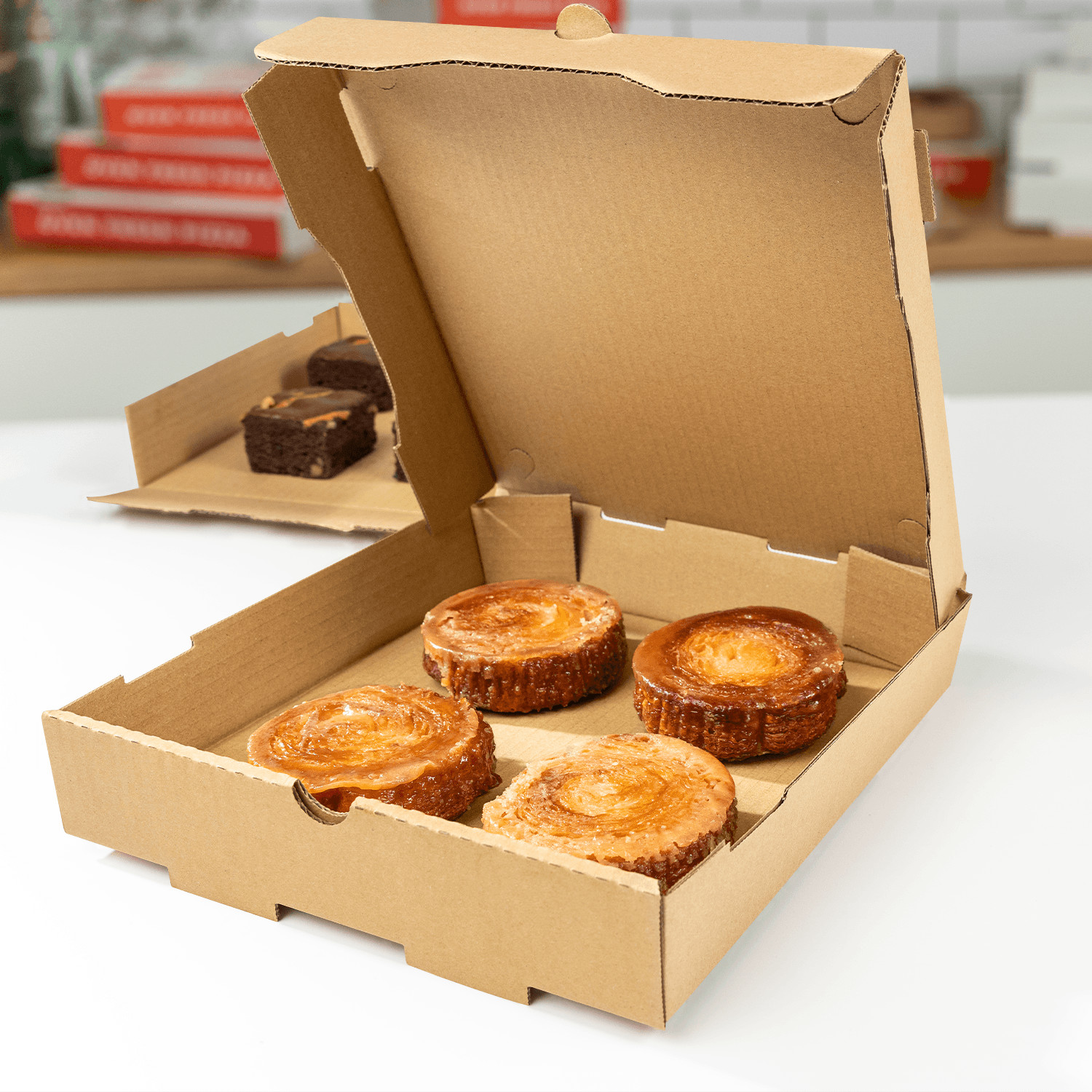 Karat Corrugated Pizza Box, 10»x10»x2», Kraft – 50 pcs, FP-PBF10K