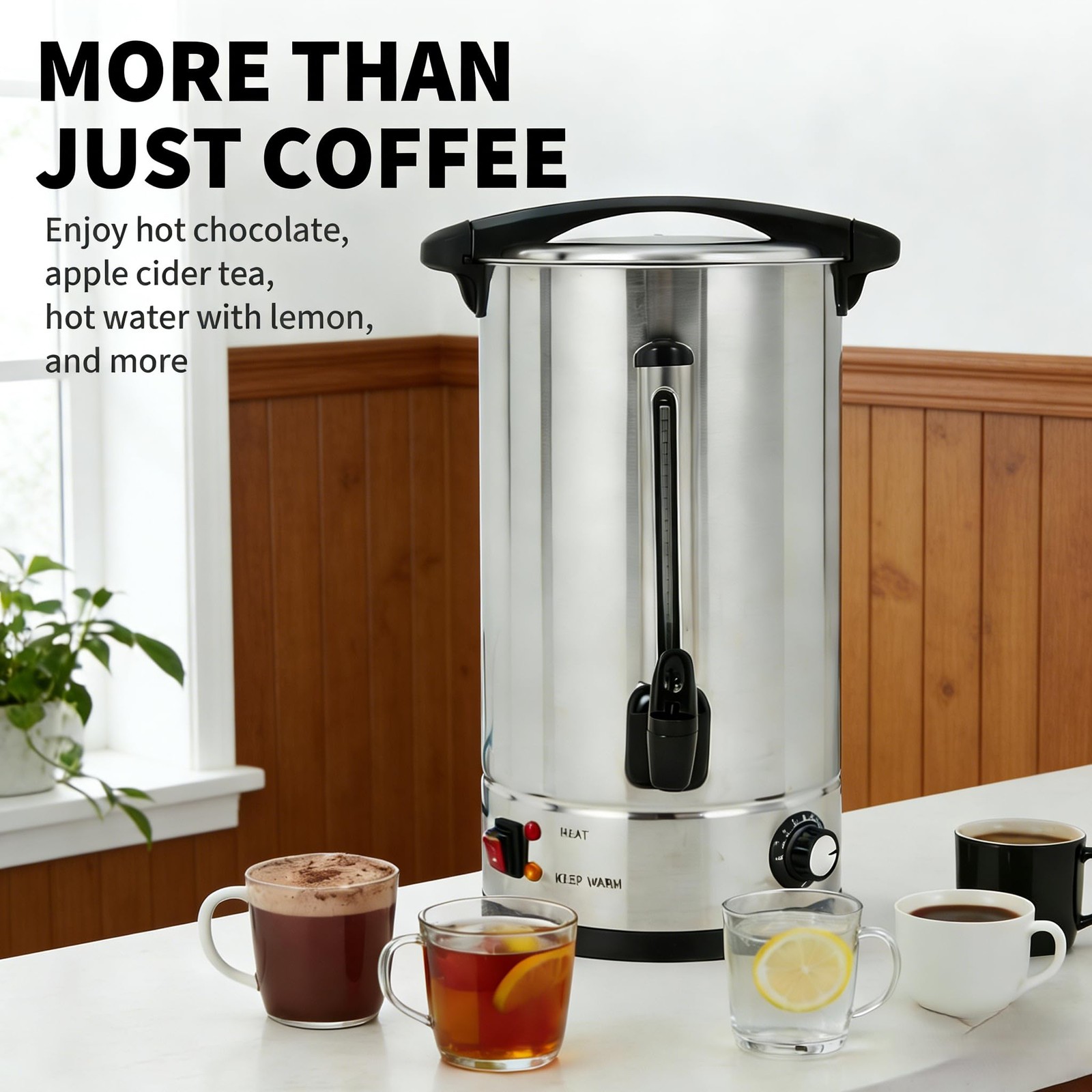 14 L/100 Cups Coffee Urn, Commerical Coffee Maker Large Percolator Pot Dispenser