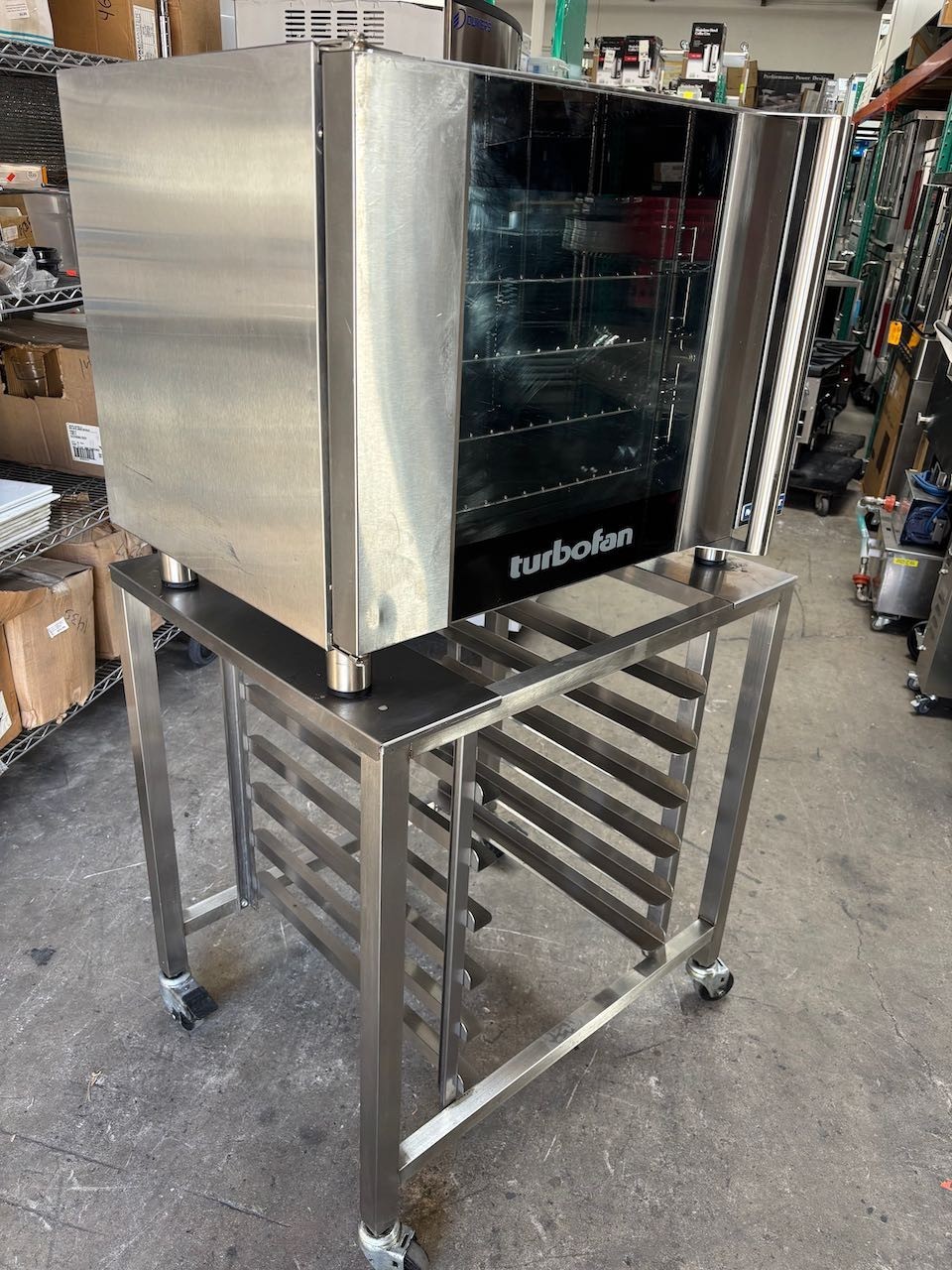 4 Tray Electric Convection Oven & Stand On Wheels Moffat TurboFan E31D4 1/2 Size