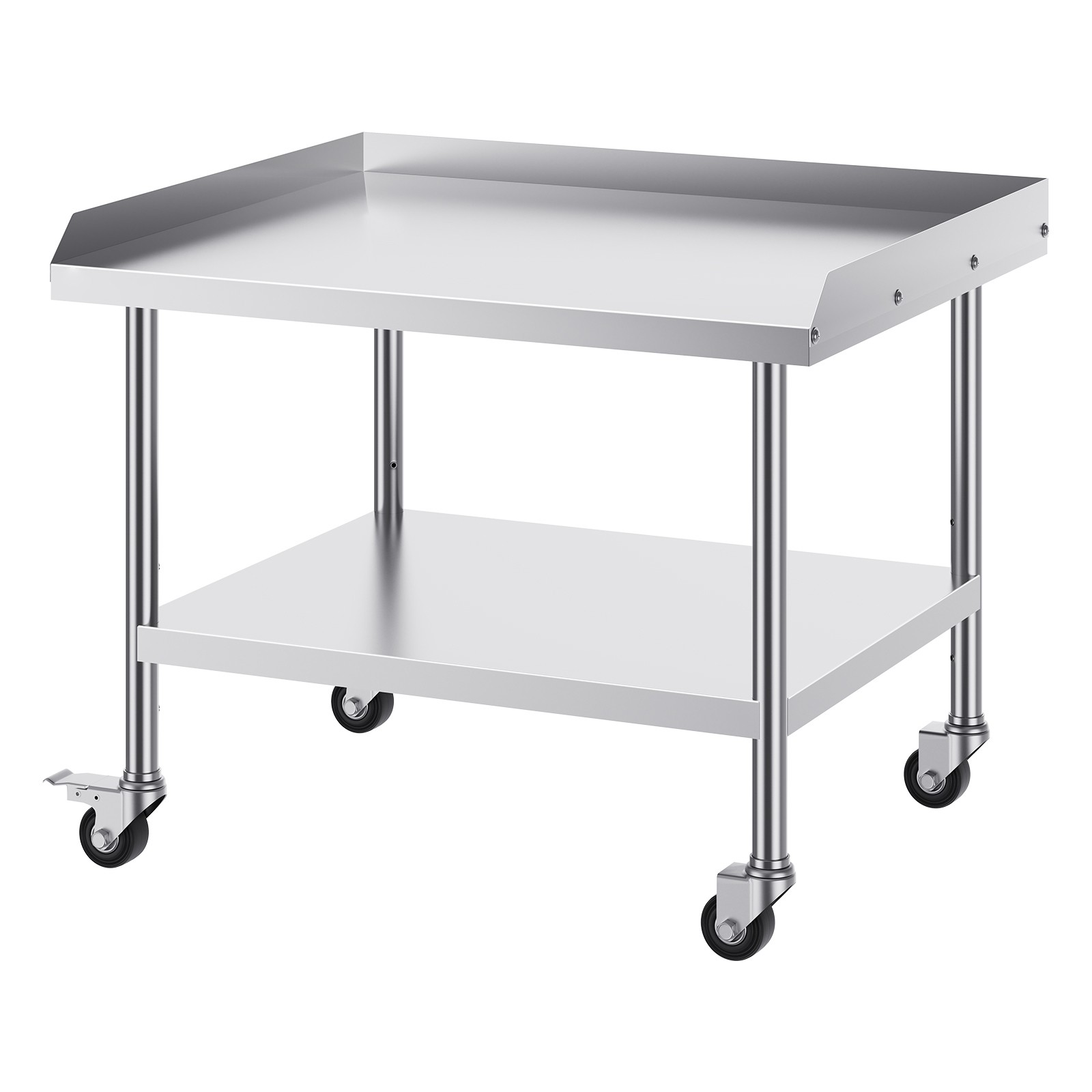 Stainless Steel Work Table 30x36x30 Inch with 4 Wheels & Backsplash