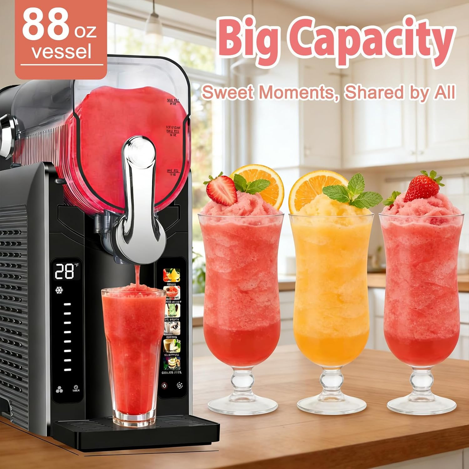Slushie Machine for Home – 88Oz Frozen Drink Maker Slushy Machine, 2-In-1 Soft I