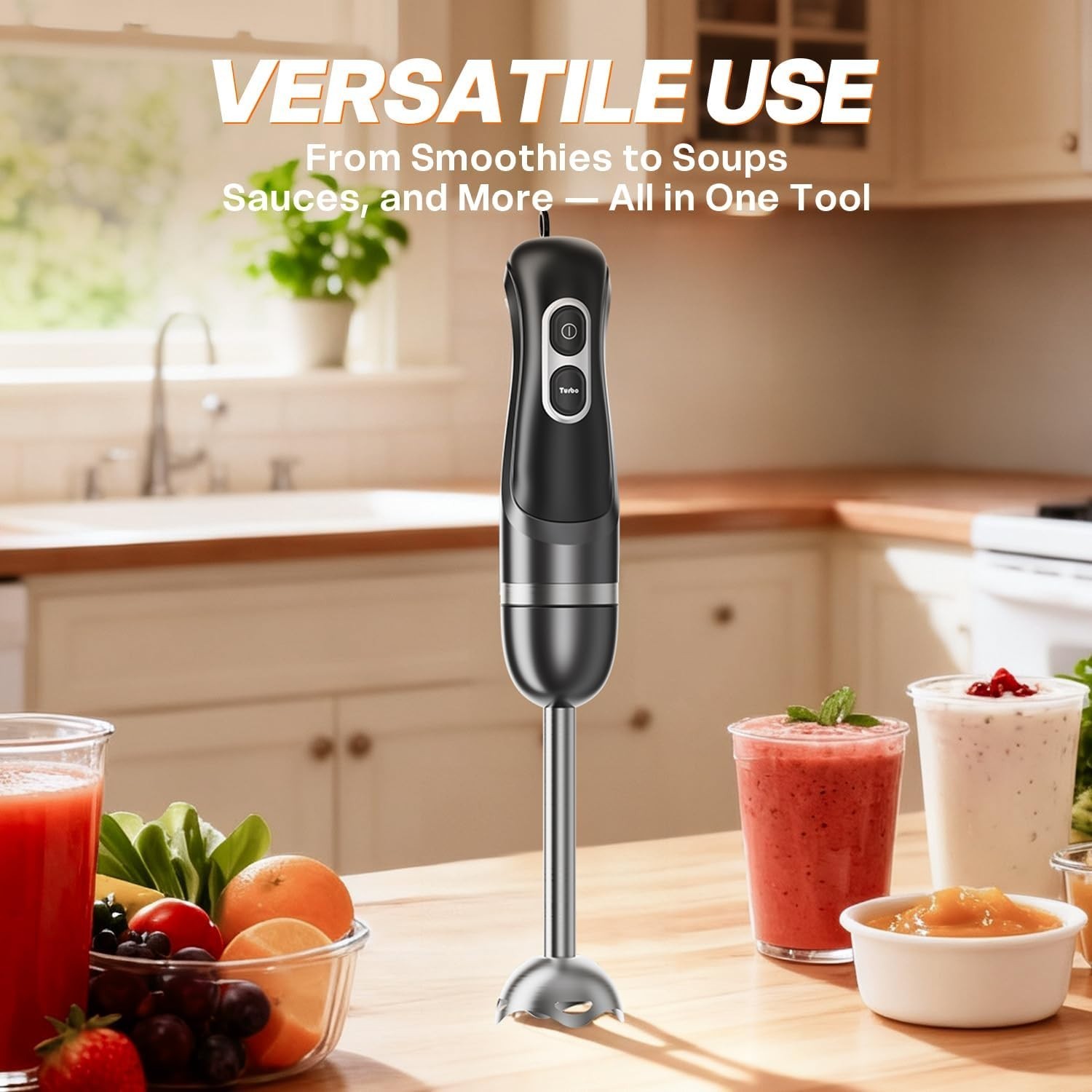 Effortless Corded Electric Stick Mixer – Food-Grade Stainless Steel Hand Blender