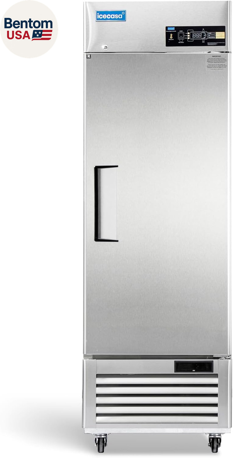 27″ W Commercial Refrigerator Reach-In 23 Cu.Ft Single Solid Door Stainless Stee