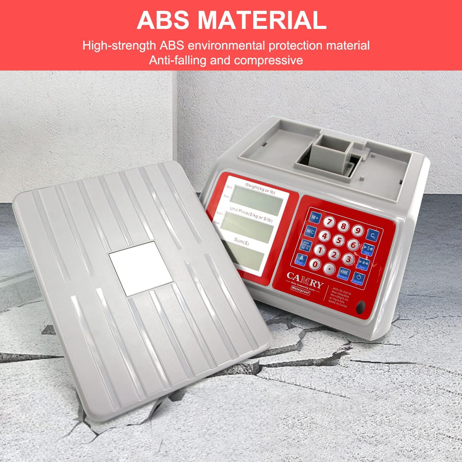 Waterproof Commercial Food Scale IPX7 66Lb / 30Kg Digital Price Computing