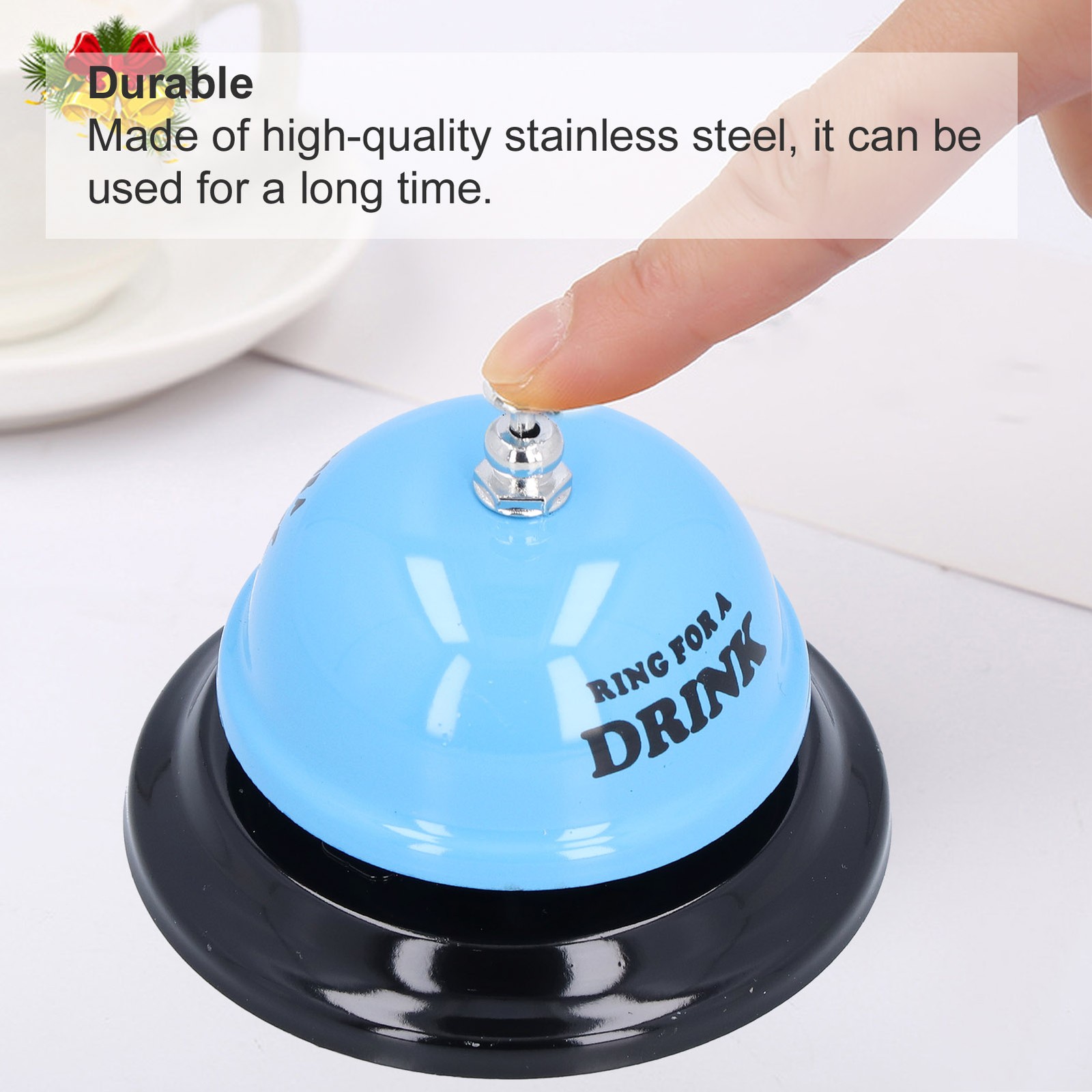 Hot Blue Restaurant Call Bell With Anti-Slip Base Manual Meeting Bar Service