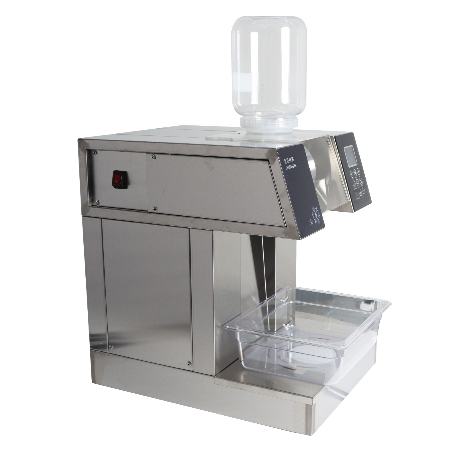 110V Water Cooled Snowflake Ice Machine,408bs/24H Snow Cone Shaved Maker