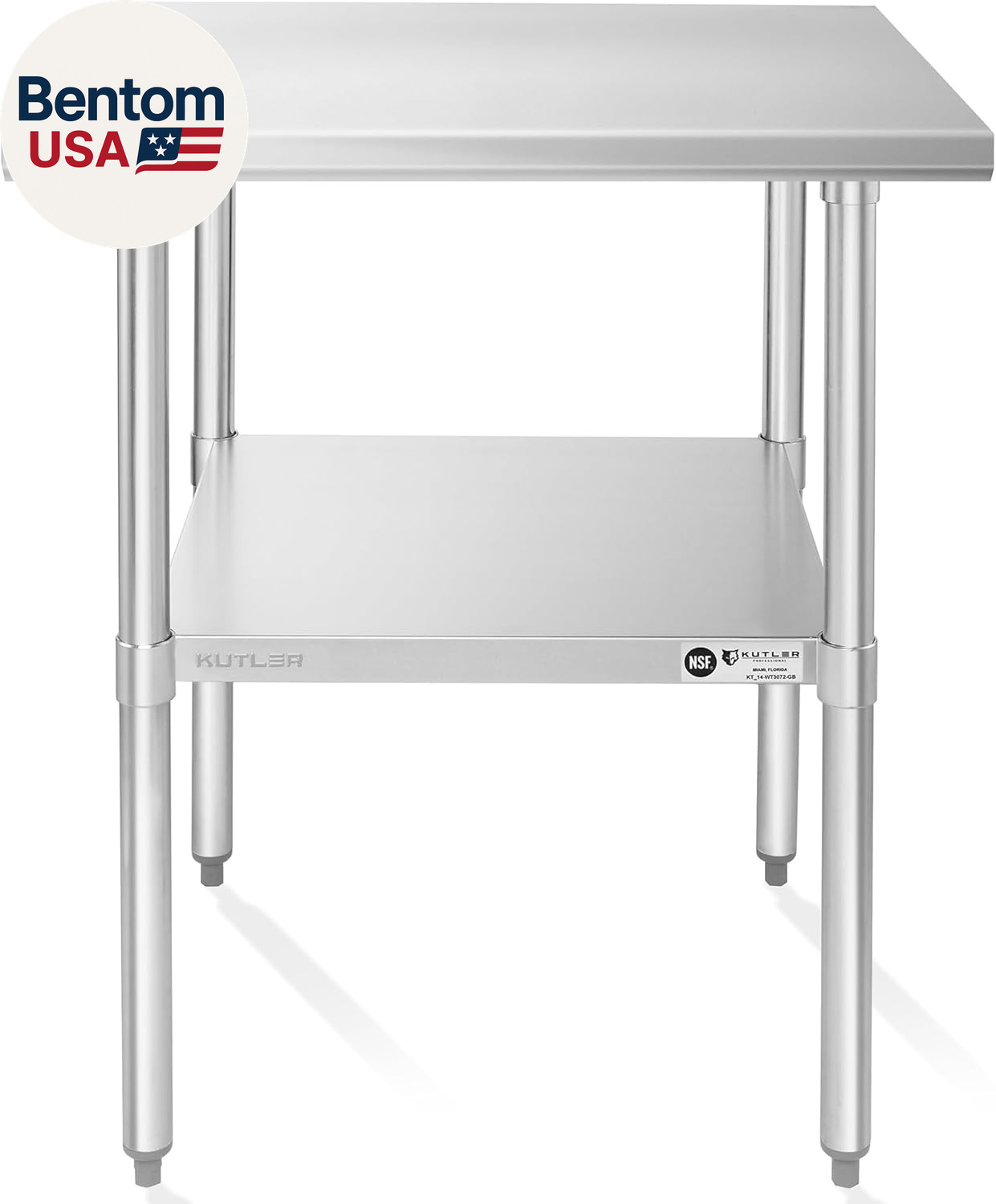 Stainless Steel Table 30 X 30 Inches, NSF Heavy Duty Commercial Kitchen Prep and
