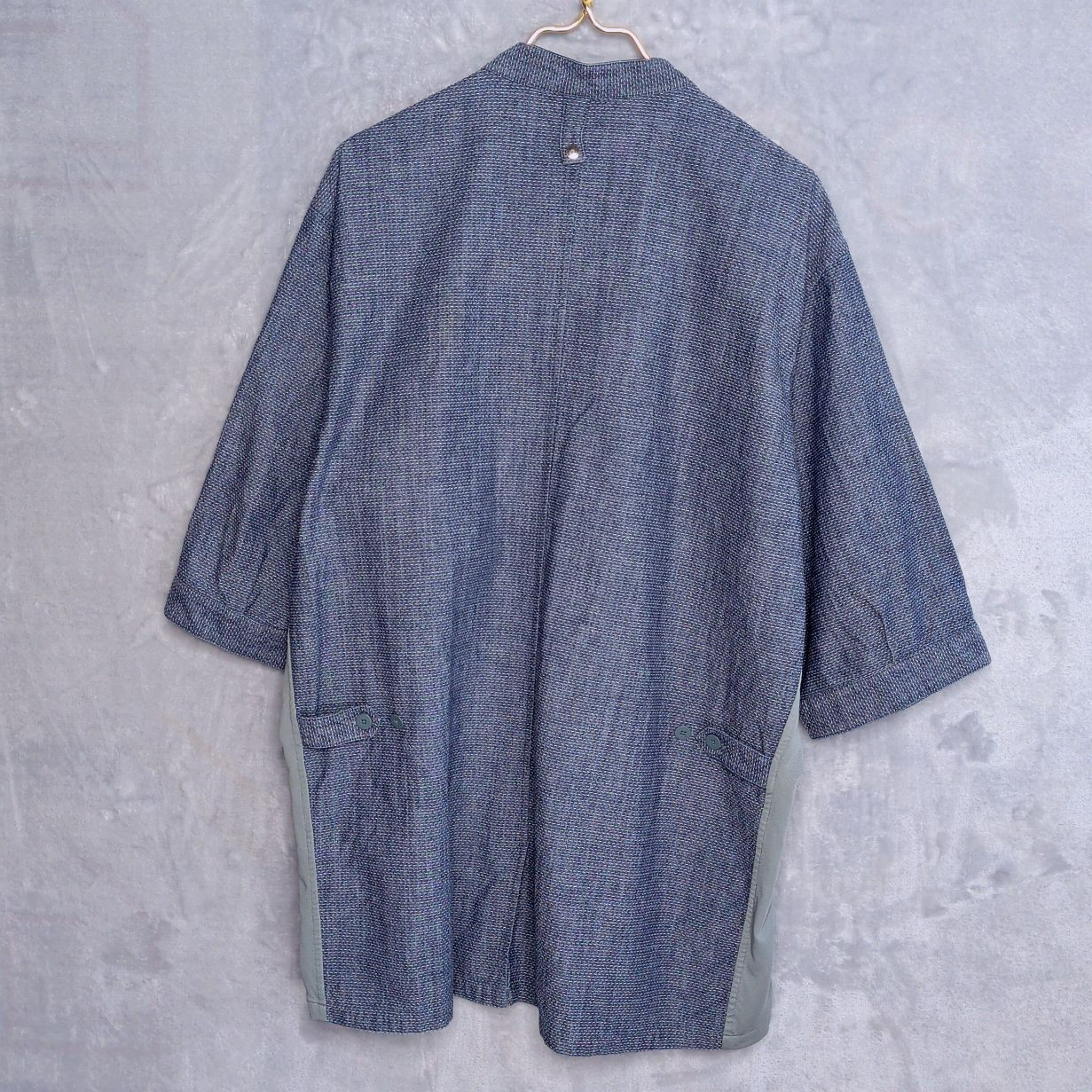 TILIT NYC Sashiko Stitch Blue Chef’s Coat Size 2XL Breathable Hidden Snap Front
