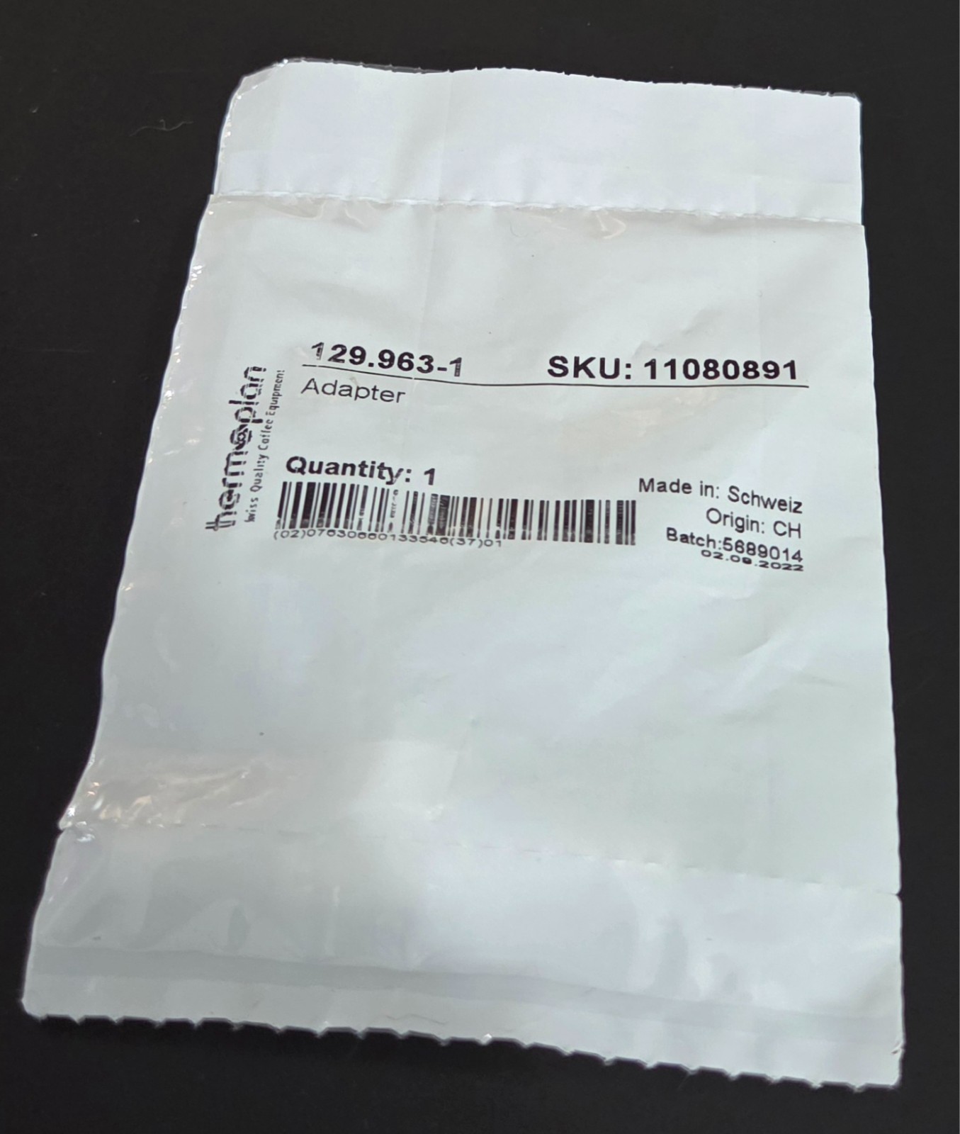 Thermoplan Mastrena II Espresso Machine T-Piece Hose Adapter 11080891 129.963-1