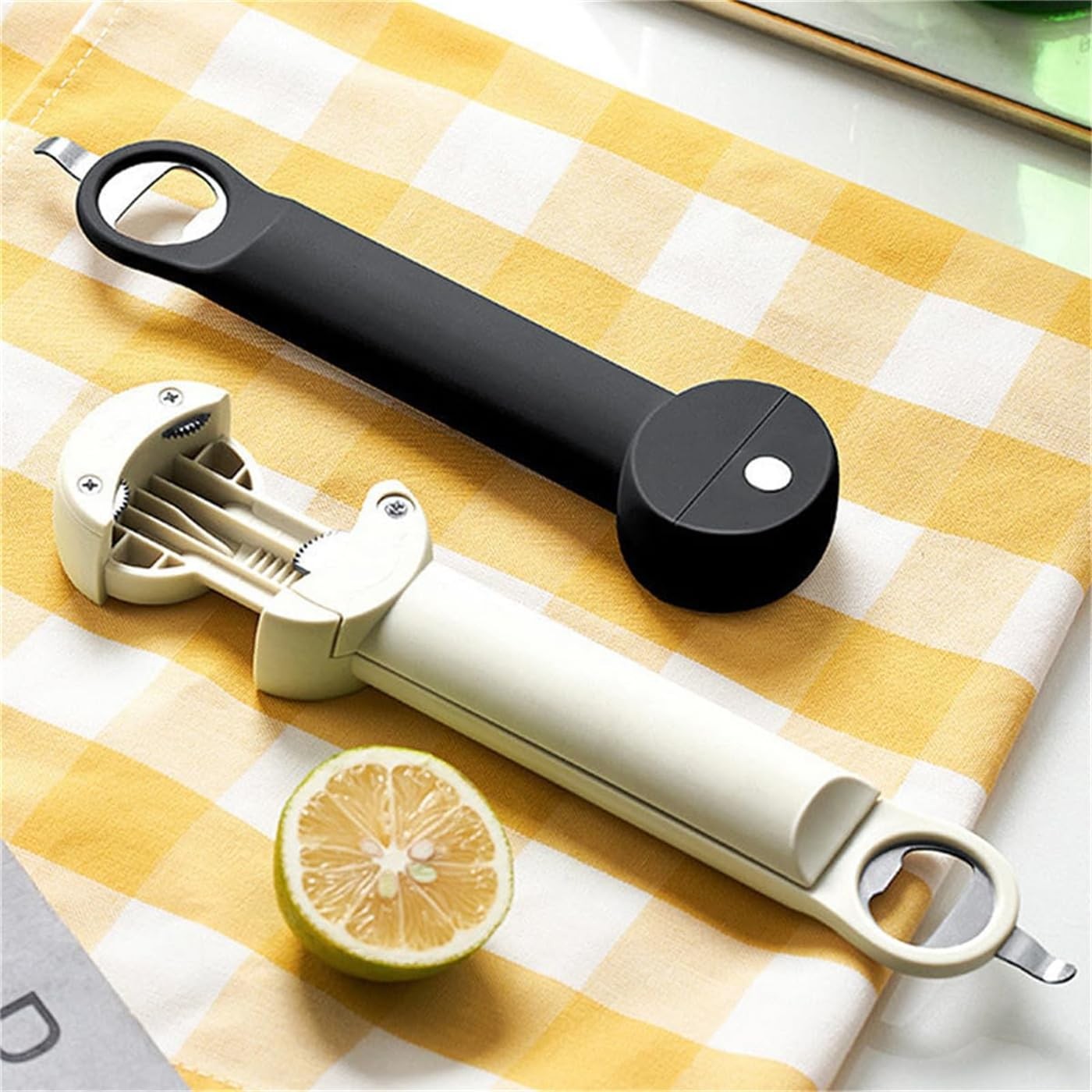 Stainless Steel Adjustable Cap Screwer,Multifunctional Retractable Bottle Opener
