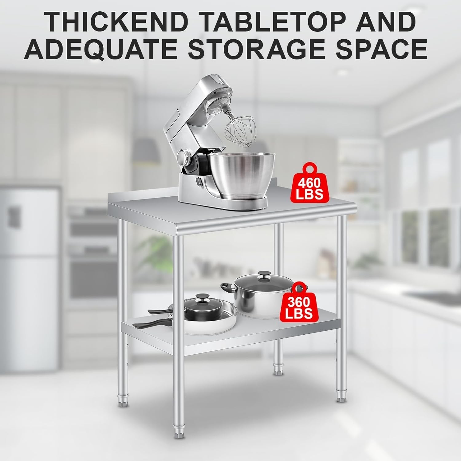 Stainless Steel 48»/60″ NSF Kitchen Restaurant Work Prep Table with Backsplash