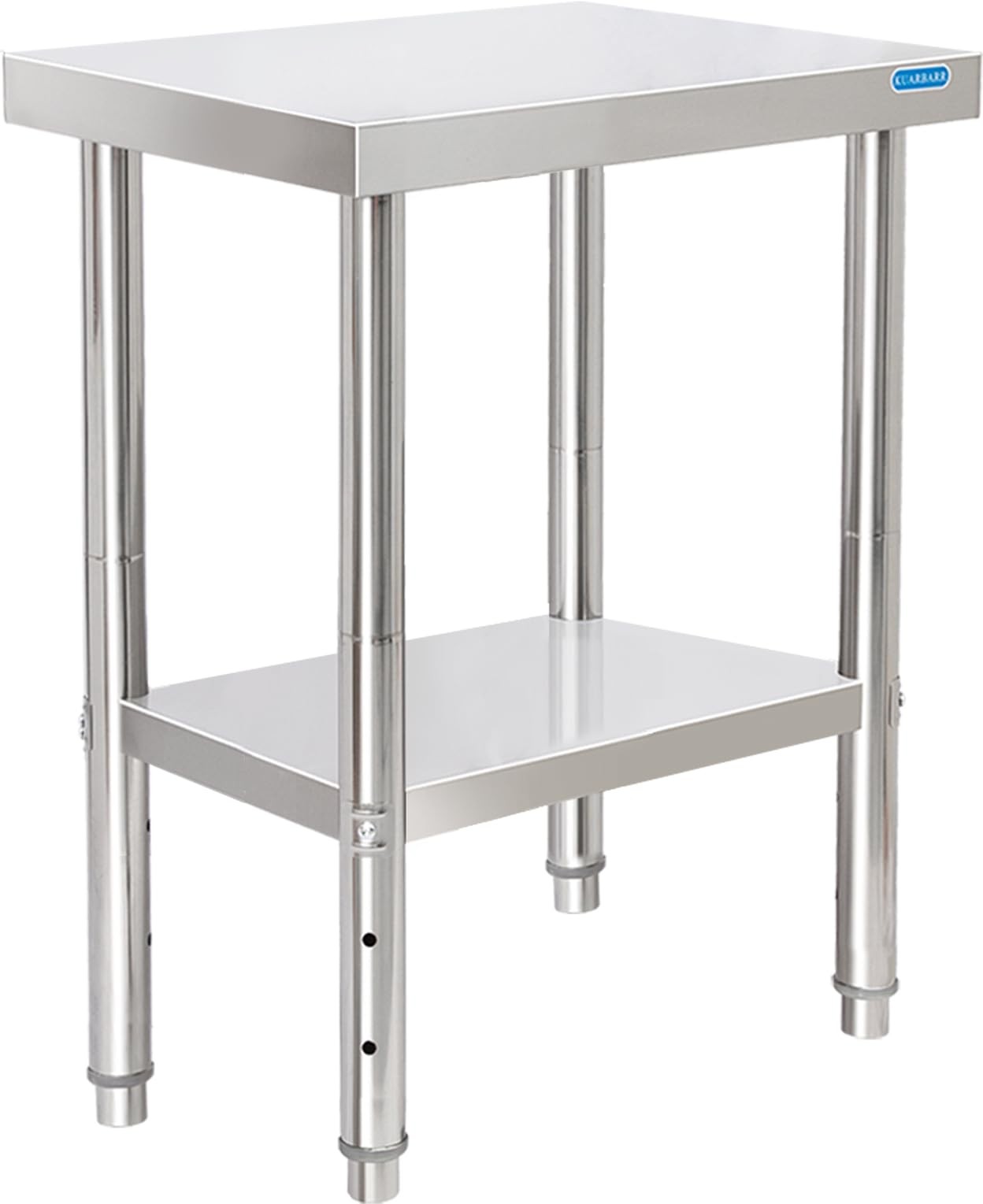 Stainless Steel Table for Prep & Work with Undershelf 18 x 24 Inches NSF Metal