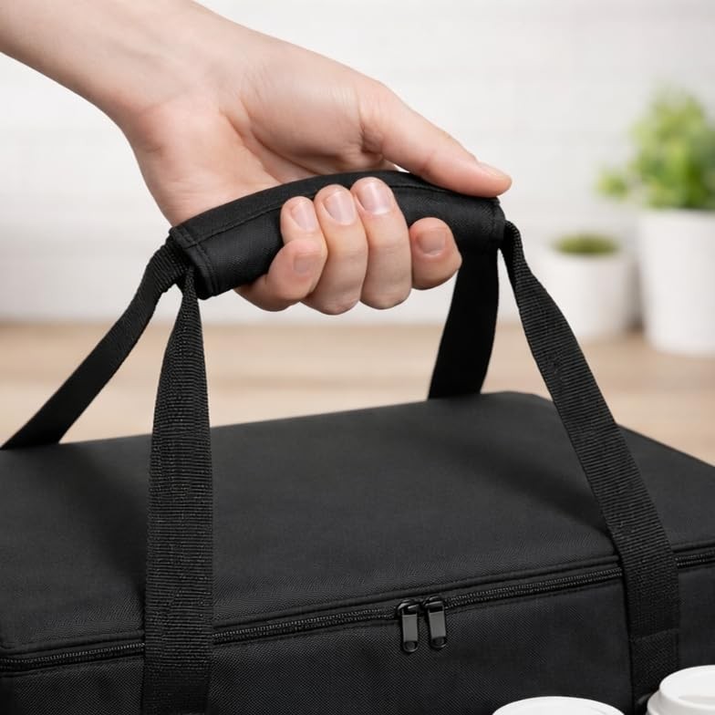 Insulated Food Delivery Bag with Cup Holders for Doordash Uber Eats