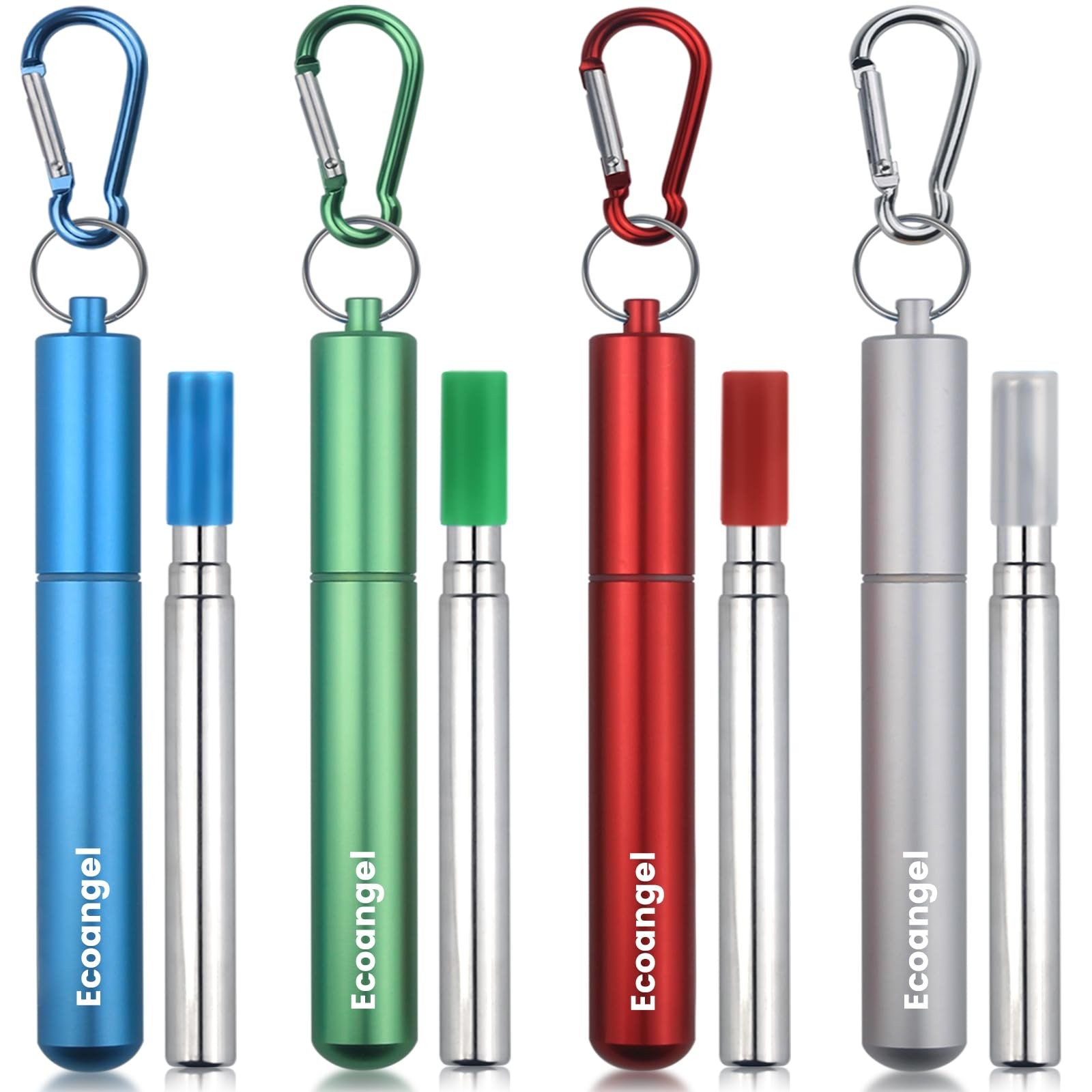 Ecoangel Cruise Ship Essentials,4-Pack small, Silver & blue & red & green