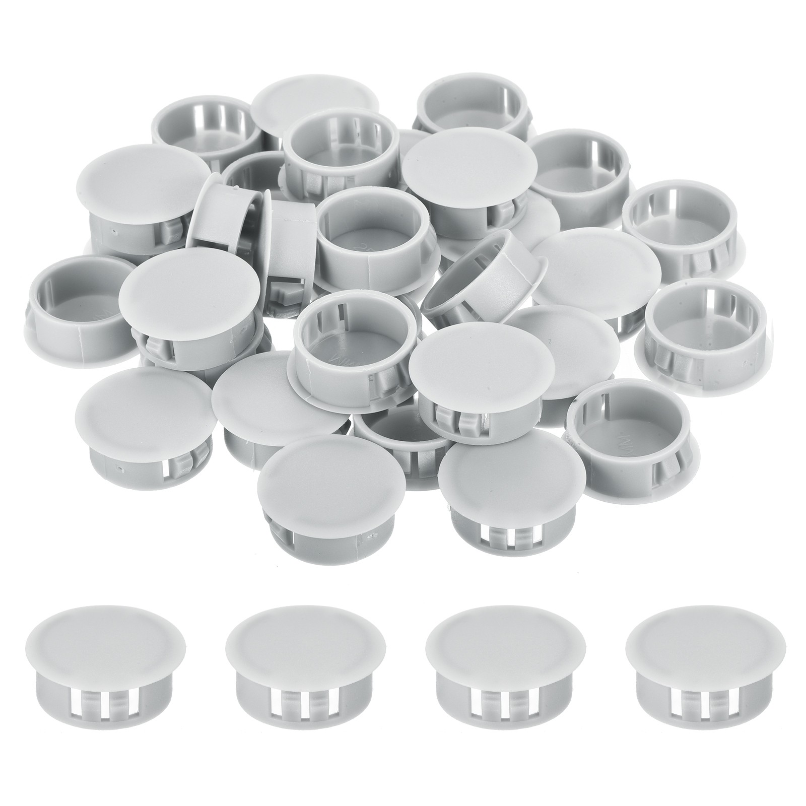 32Pcs 25mm Light Gray Nylon Plastic Round Locking Hole Plugs Insert End Cap
