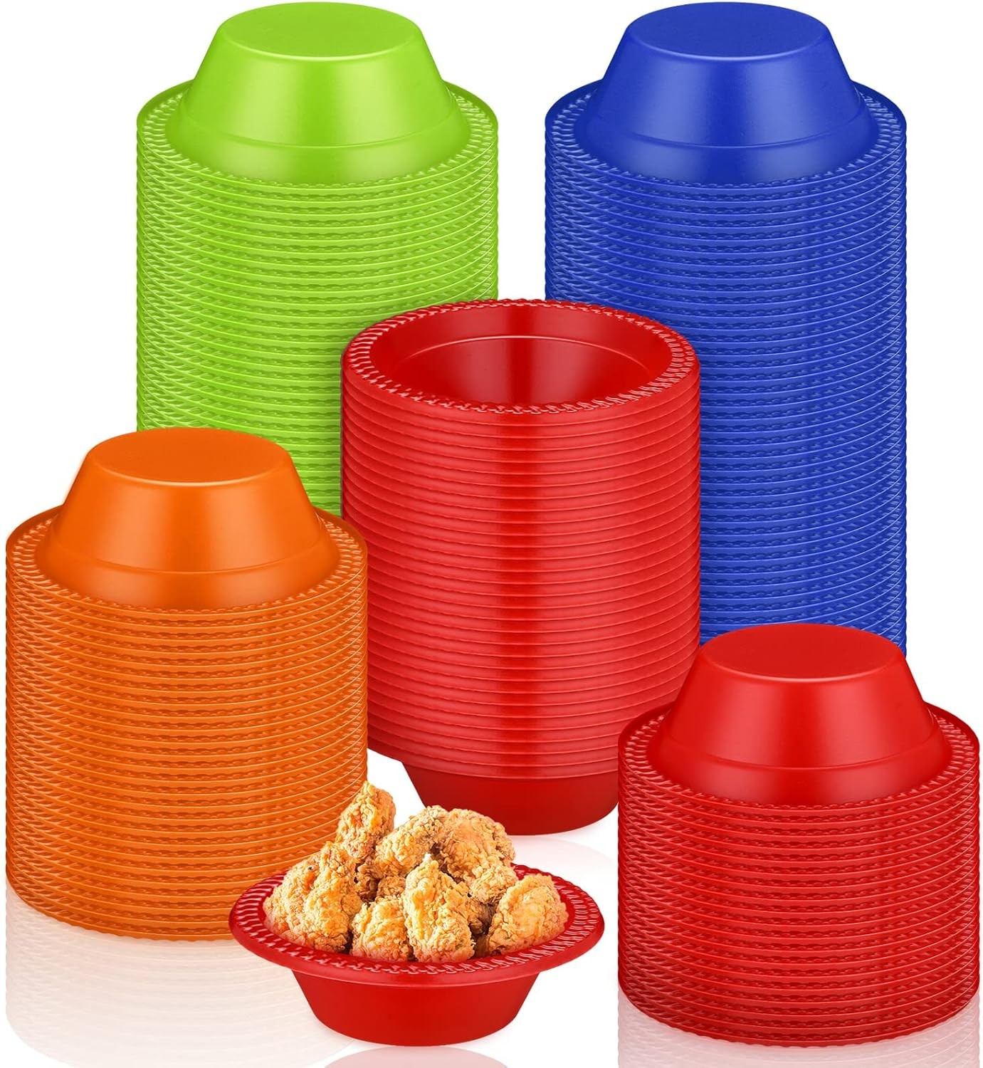160 Pcs 12oz Multicolor Disposable Plastic Bowls Dessert Cups Ice Cream Snack