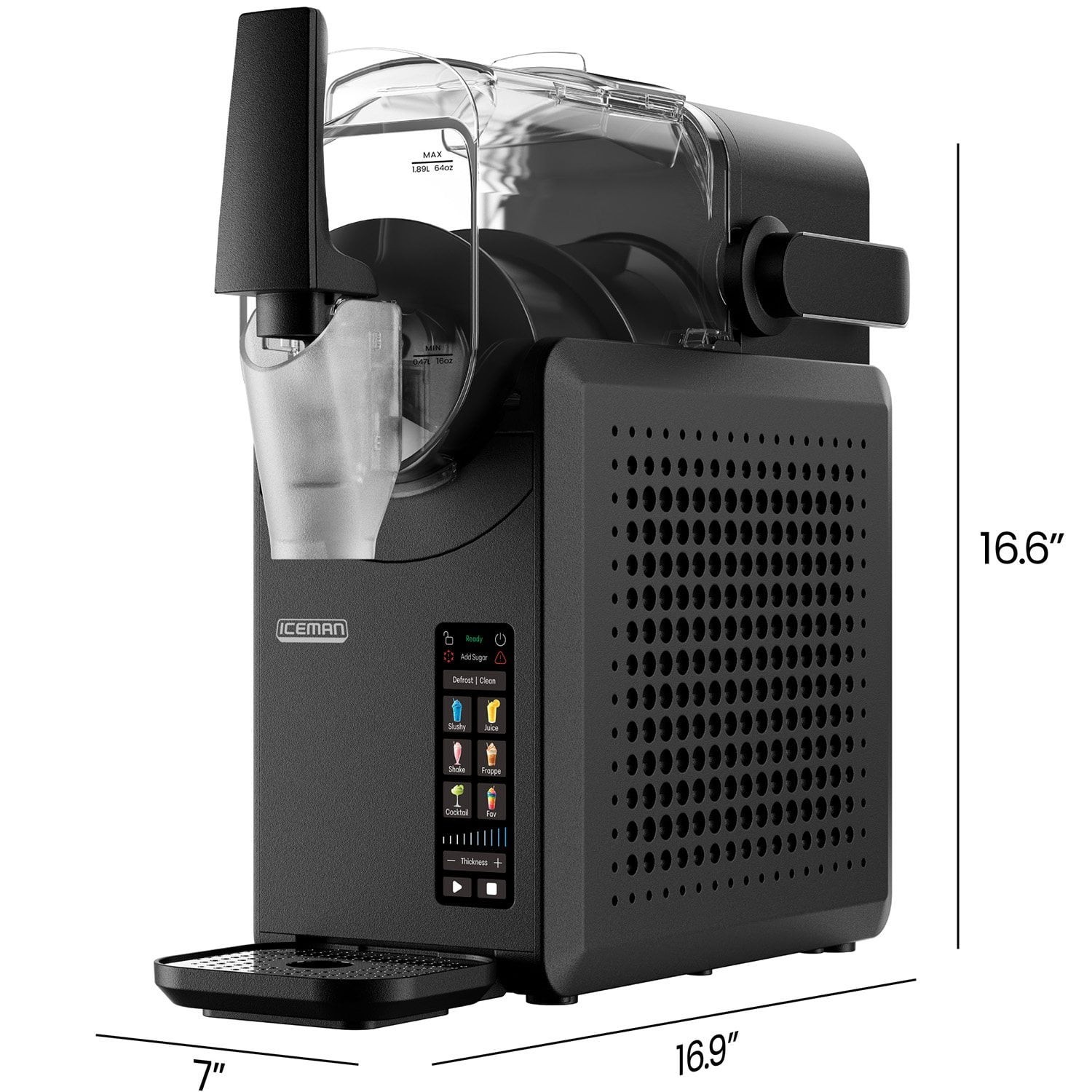 Chefman Iceman Slush Ease Slushy Maker Frozen Drink Machine Touchscreen Black