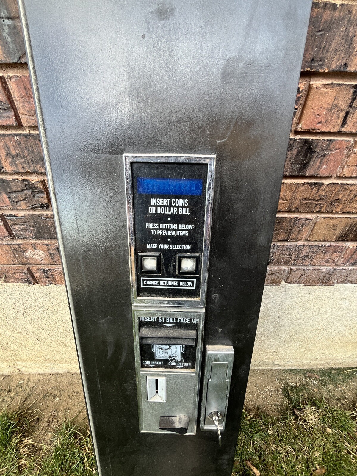 Crane National Vendors 430 Black Door With Lock And Key, Dollar Acceptor 🔥 MEC