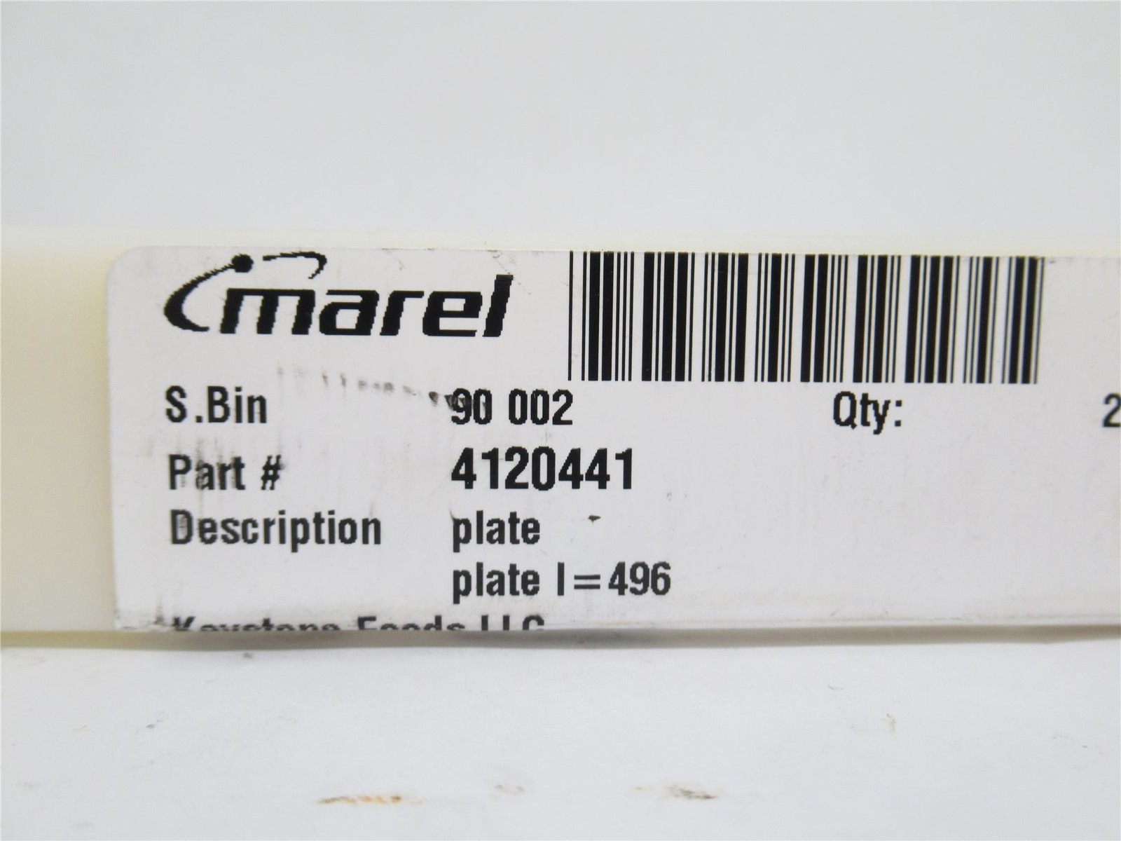 237169 Old-Stock; Marel 4120441 Auto Deboner Plate Assembly; 6-3/4″