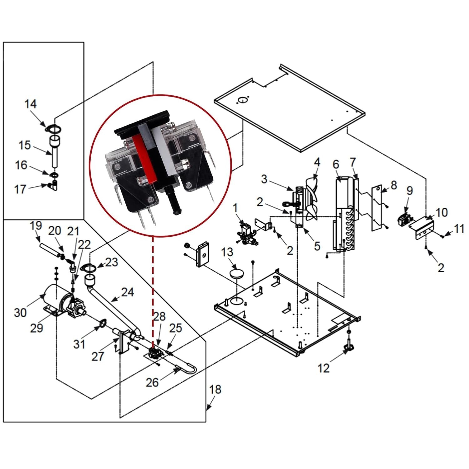 Compatible with 11-0504-01 Scotsman Pressure Switch Sc11-0504-01
