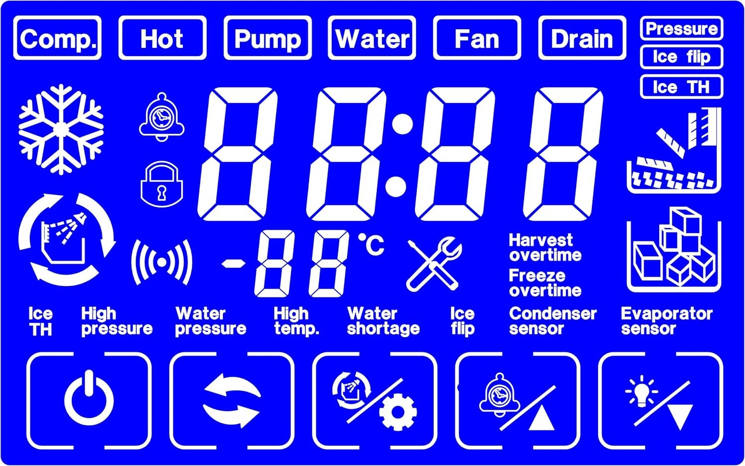 LCD Touch Screen Ice Maker Replacement for Vevor, Cotlin, Coolski Models