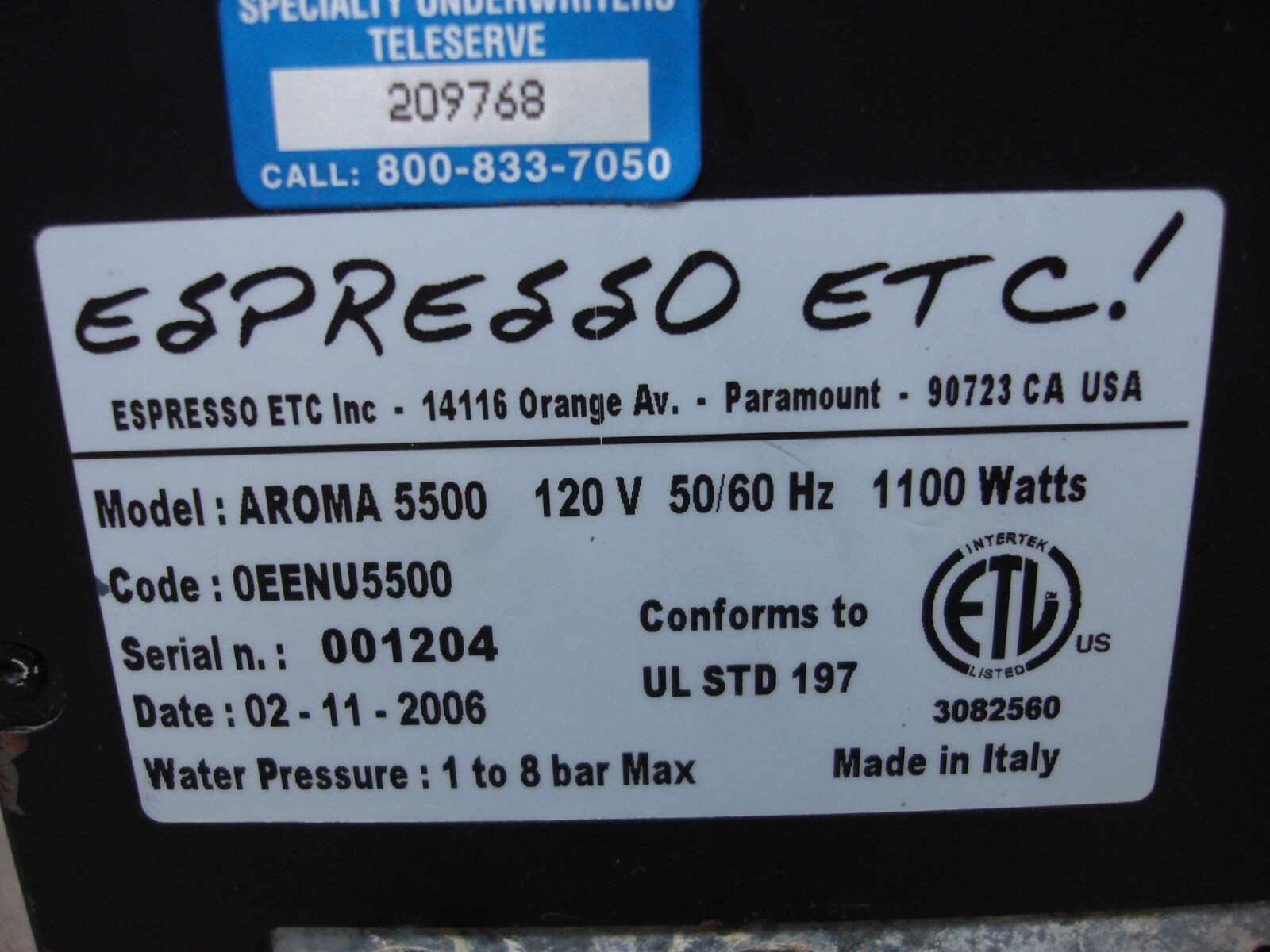 Espresso ETC Aroma 5500 Super-Automatic Commercial Espresso Coffee Machine