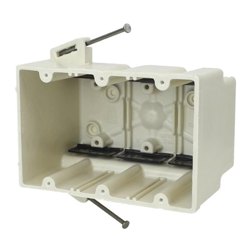 Allied Moulded 3303-NK 3 Gang Switch Box Nail-On New Work