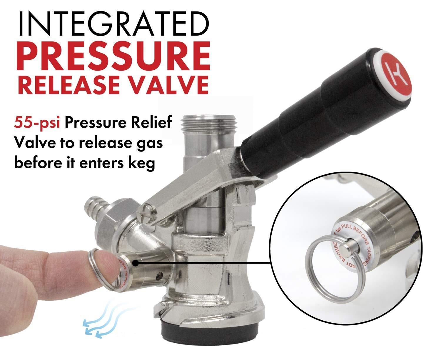 D System Keg Coupler – Heavy Duty Beer Tap, Compatible with Most Kegs, Durable