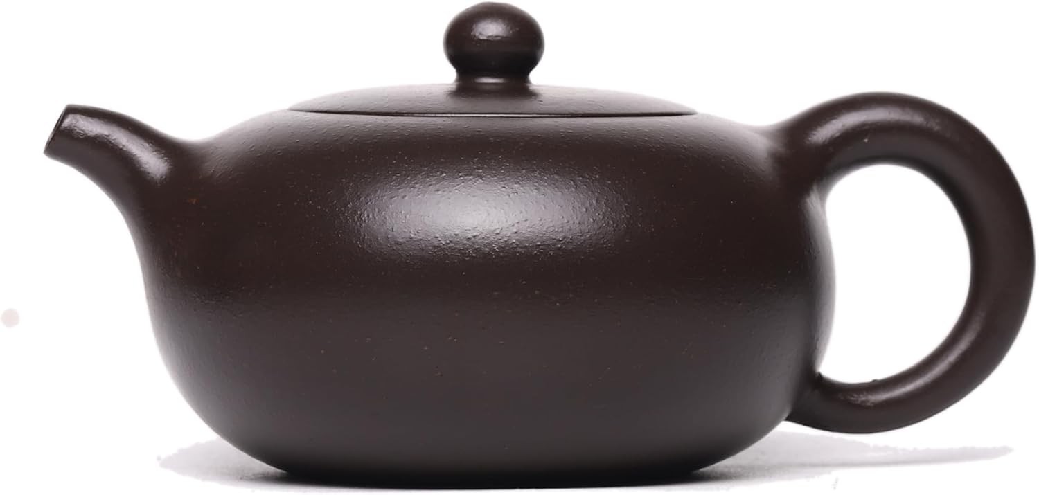 Fine Zisha Teapot 8.4 Oz,China Genuine Yixing Black Golden Clay Tea Pot,Infuse