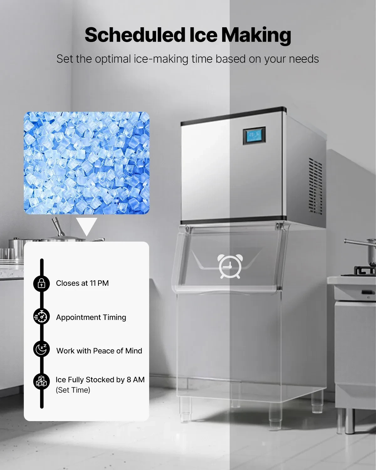 VEVOR 300LB Commercial Ice Maker Machine Self-Cleaning Ice Machine – Head Only