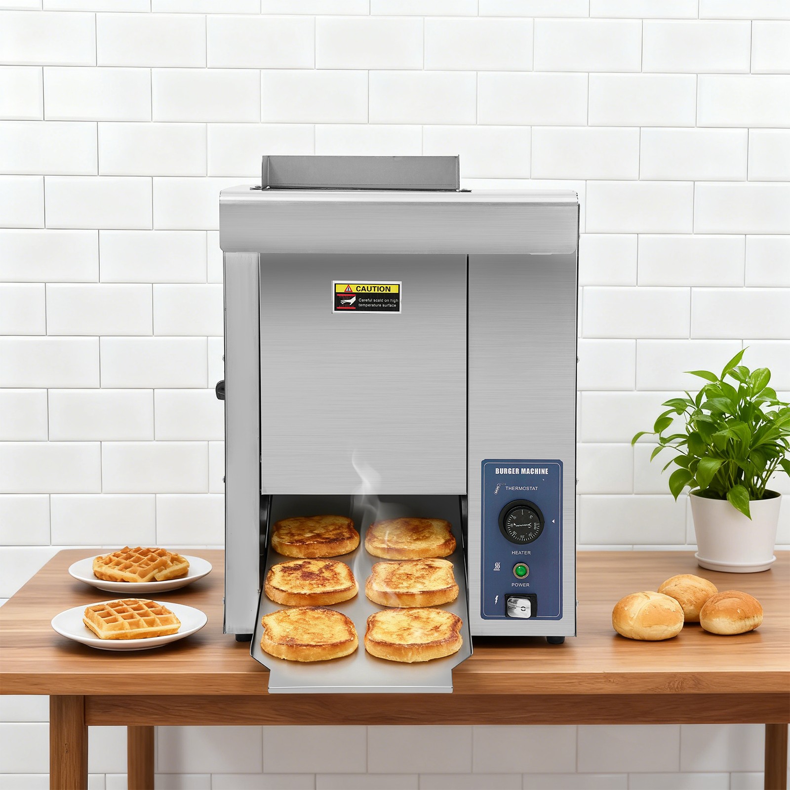 Commercial Burger Buns Toaster Electric Vertical Burger Bread Baking Machine