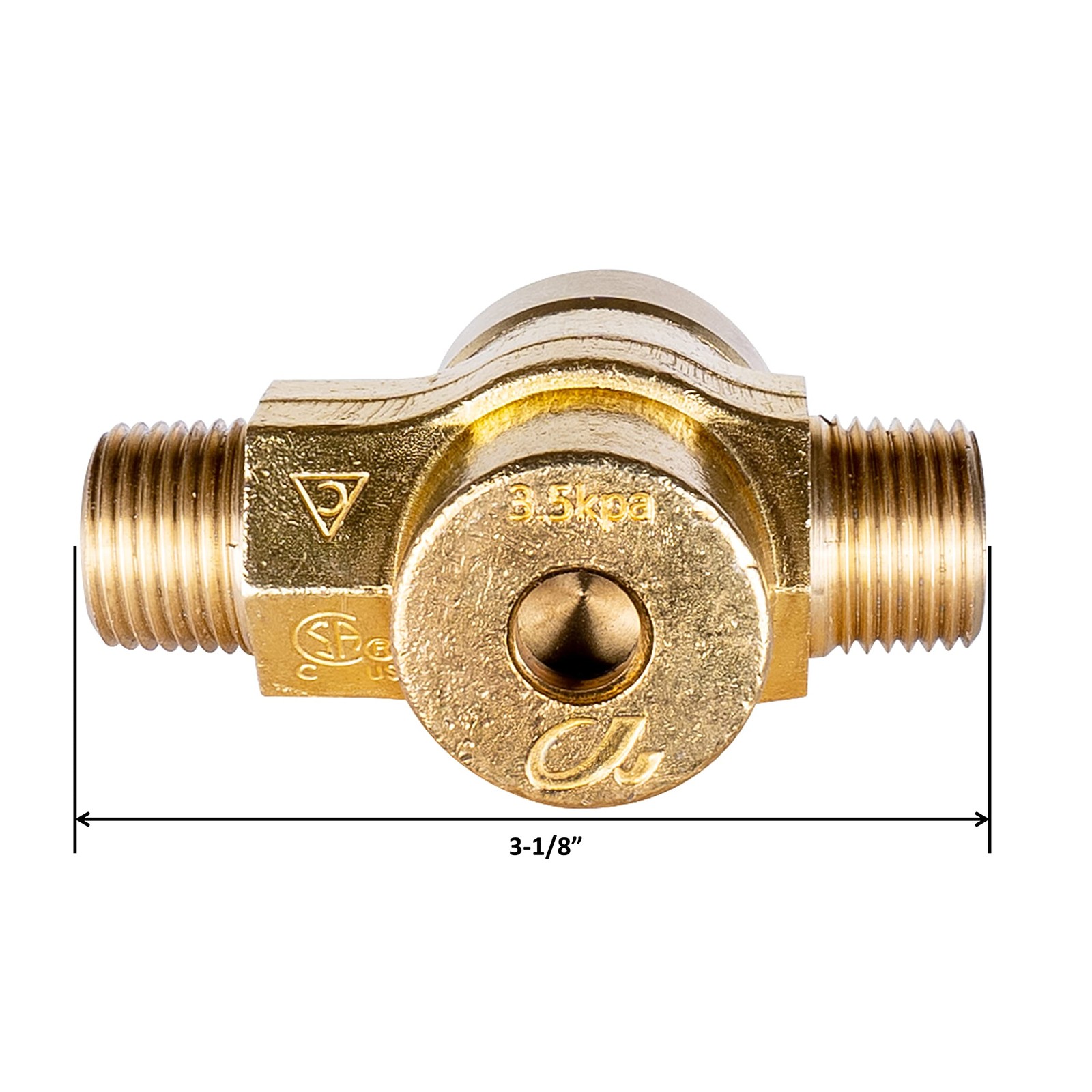 GSW WR-GV Copper Gas Valve with Handle for Commercial Wok Range, CSA 1/2 inch