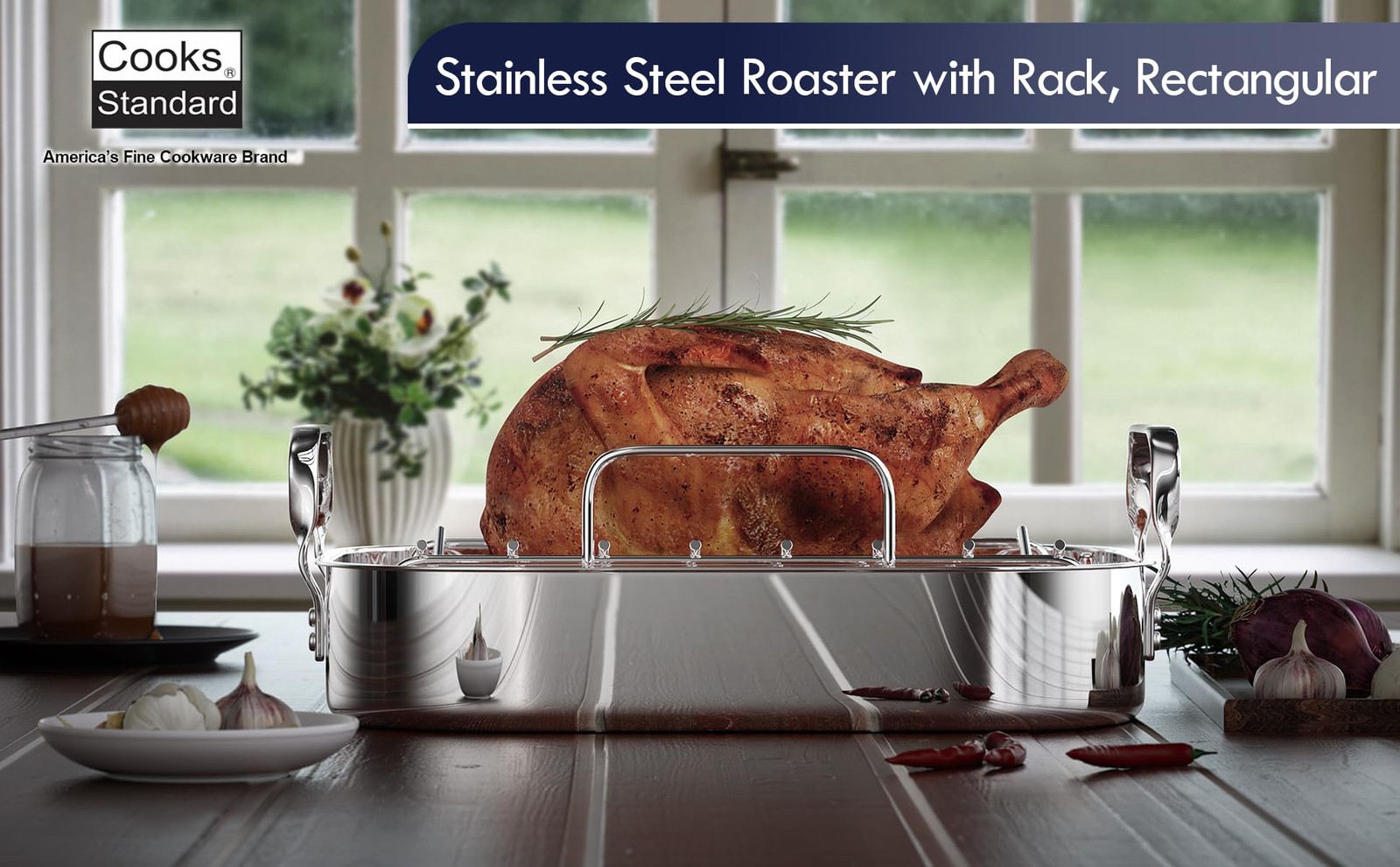 Cooks Standard Classic 14 x 12 Inch Stainless Steel 14 x 12-inch, Silver