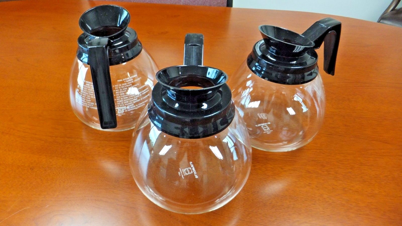 Lot of 3 ~ Coffee Pot/Decanter/Carafe ~ Black 64oz for Commercial BUNN Machines