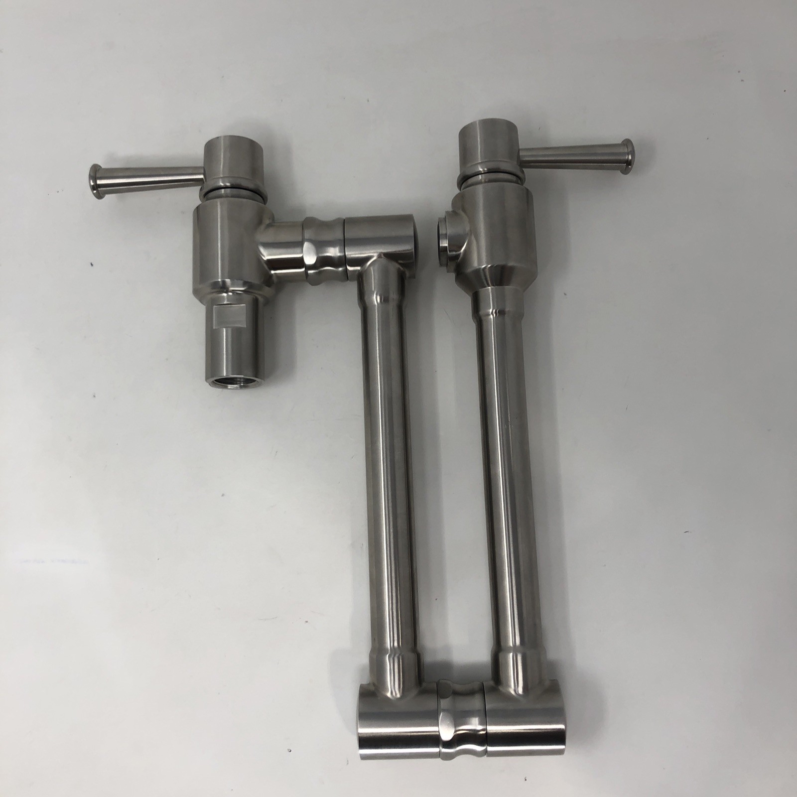 Wall Mounted Kitchen Faucet Brushed Nickel Swing Arm Folding Stretchable