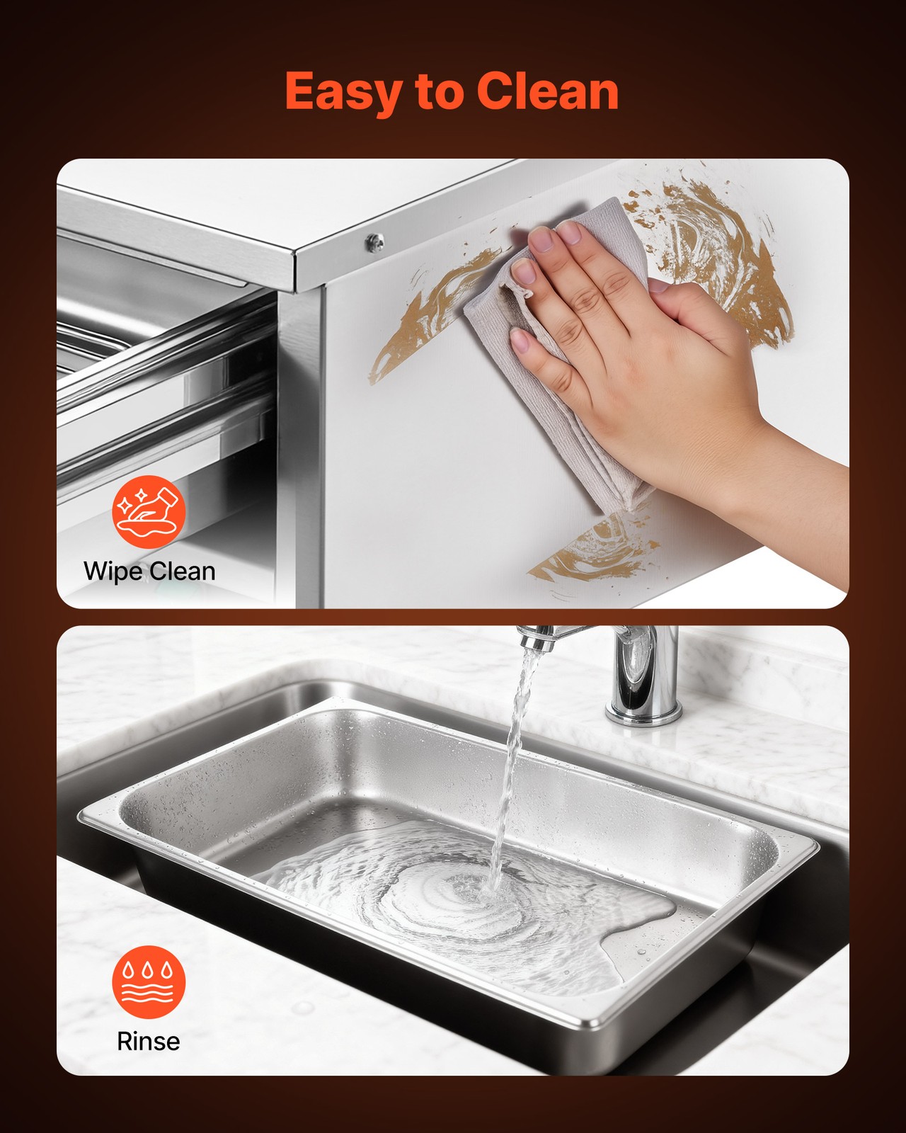 VEVOR Commercial Electric Drawer Warmer Single Drawer Stainless Steel Compact