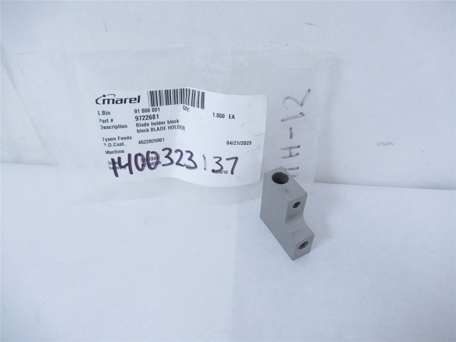 245483 New-No Box; Marel 9722681 Blade Block Holder