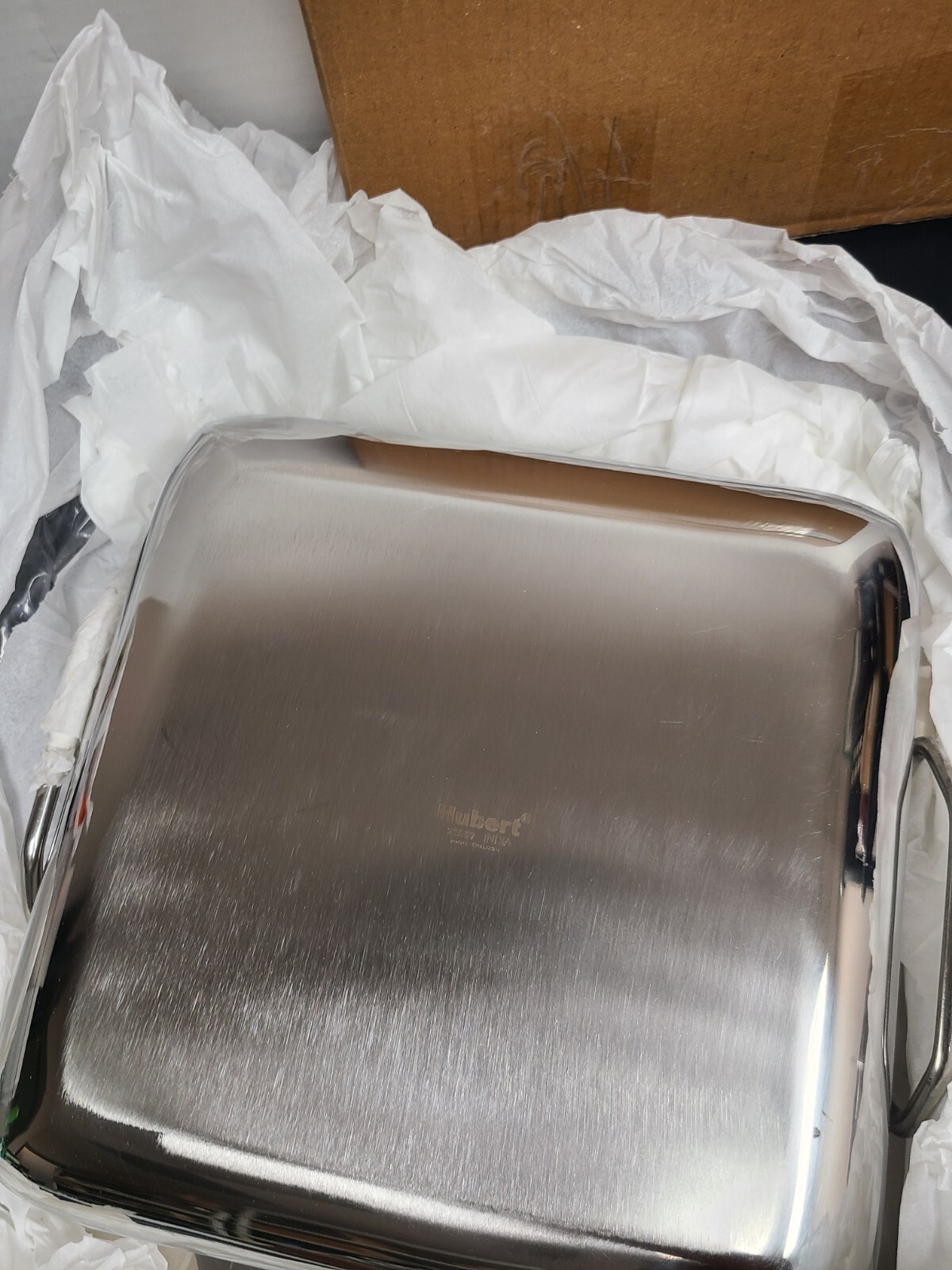 Expressly Hubert Square Stainless Steel Balti Pan – 10″L x 10″W x 2 1/2″H 28589