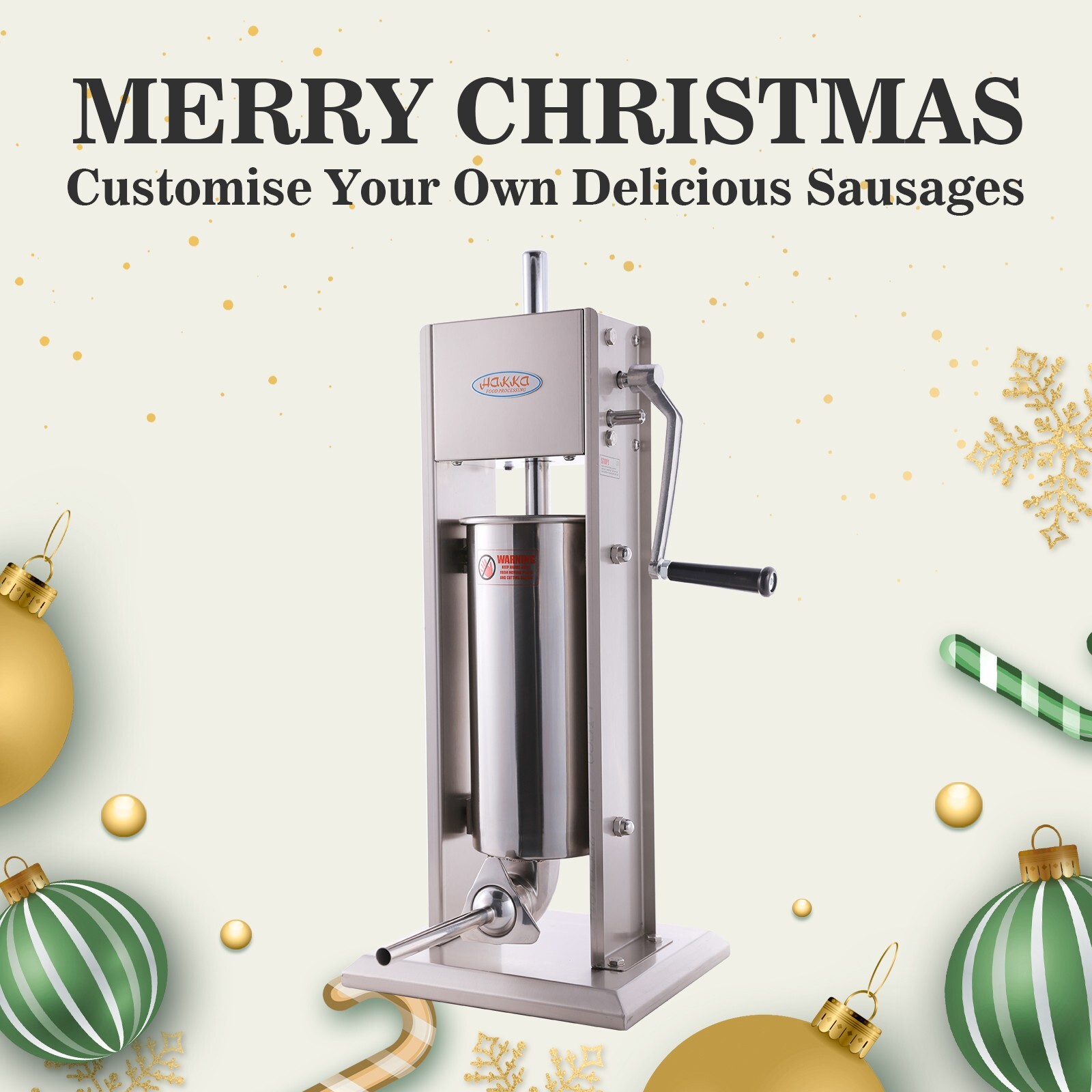 Hakka 7L 15LBS Sausage Stuffer Vertical Stainless Steel Meat Press Filler Maker