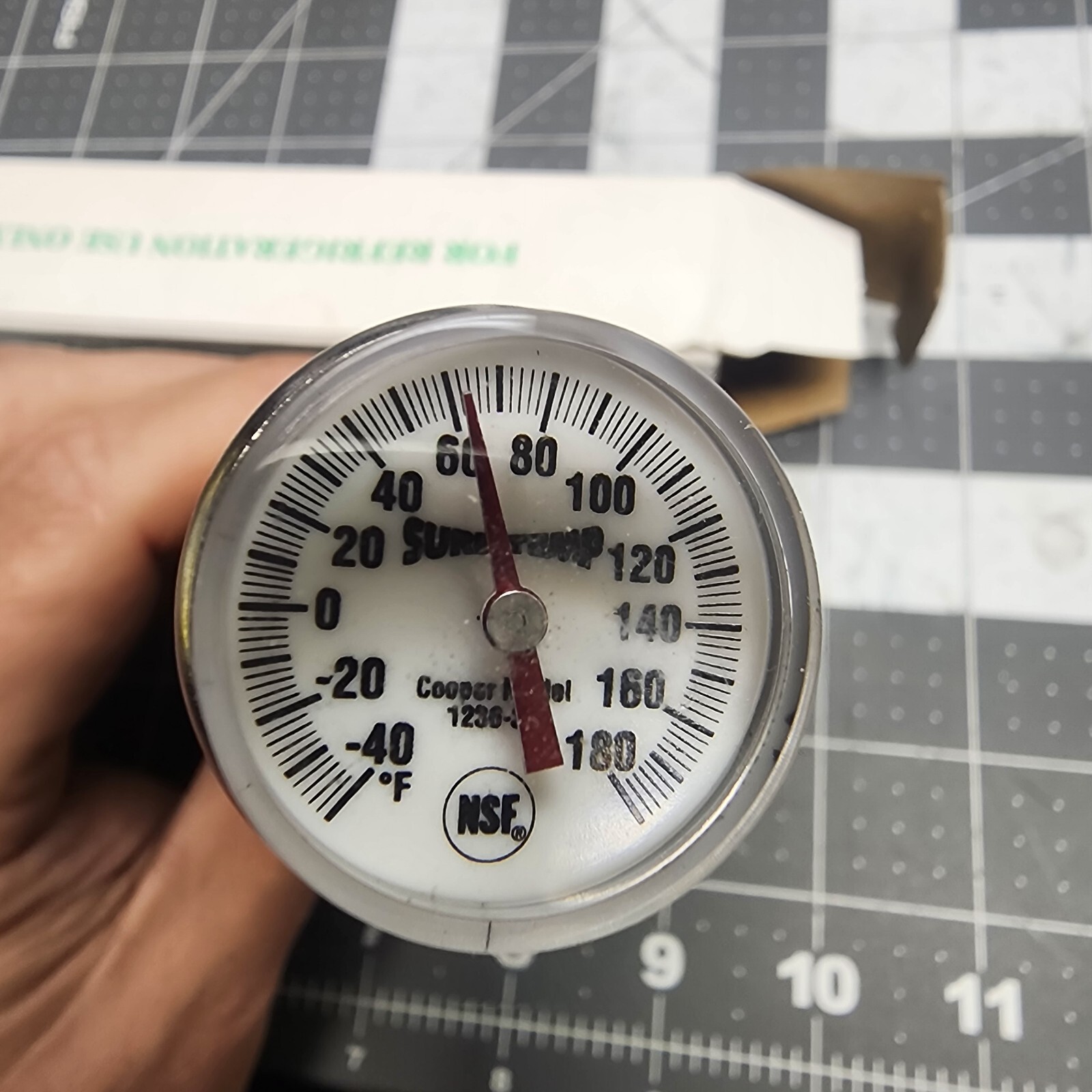 Supco Sure Temp ST1236-31 NSF Refrigerator Thermometer -40°-180°F Range [Roff]