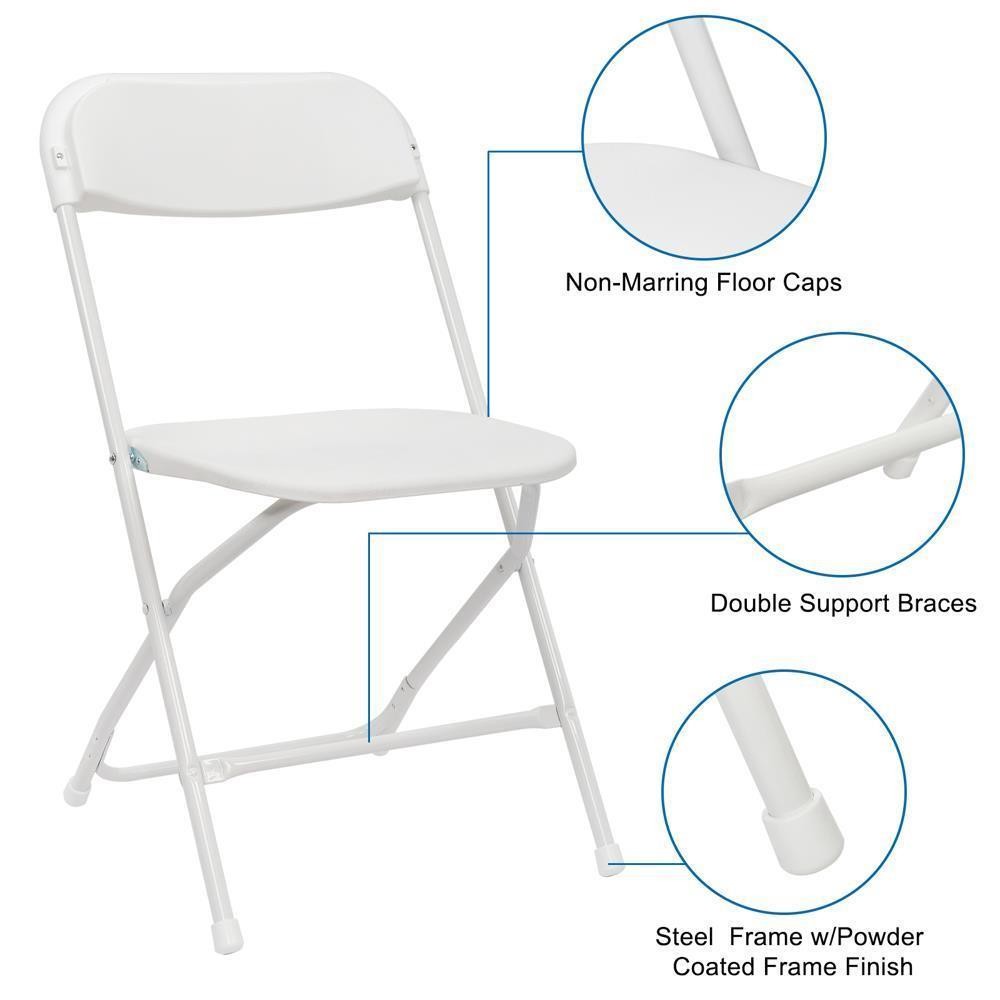 Set of 4 Folding Event Chairs Plastic Outdoor Chair for Weddings Parties Banquet